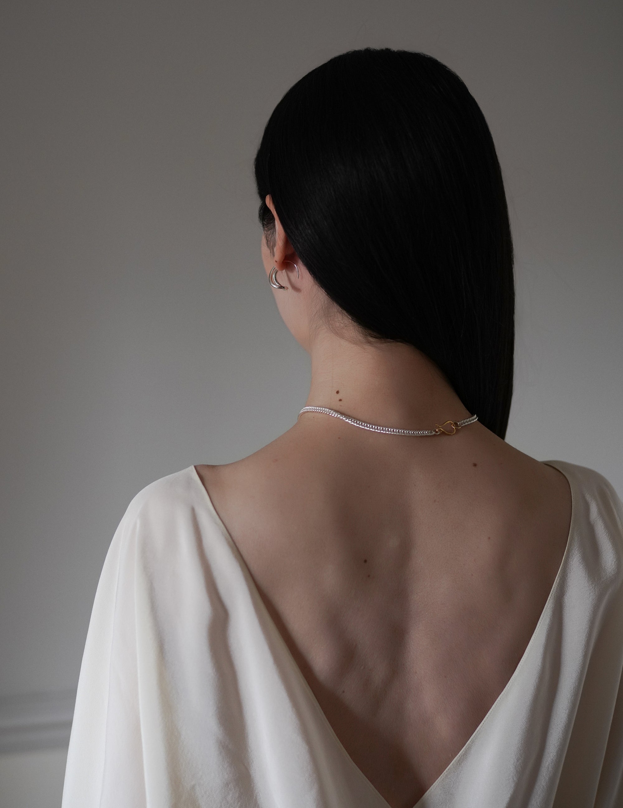 Wave Pierces Calm・Earrings & Pearl Charm Set