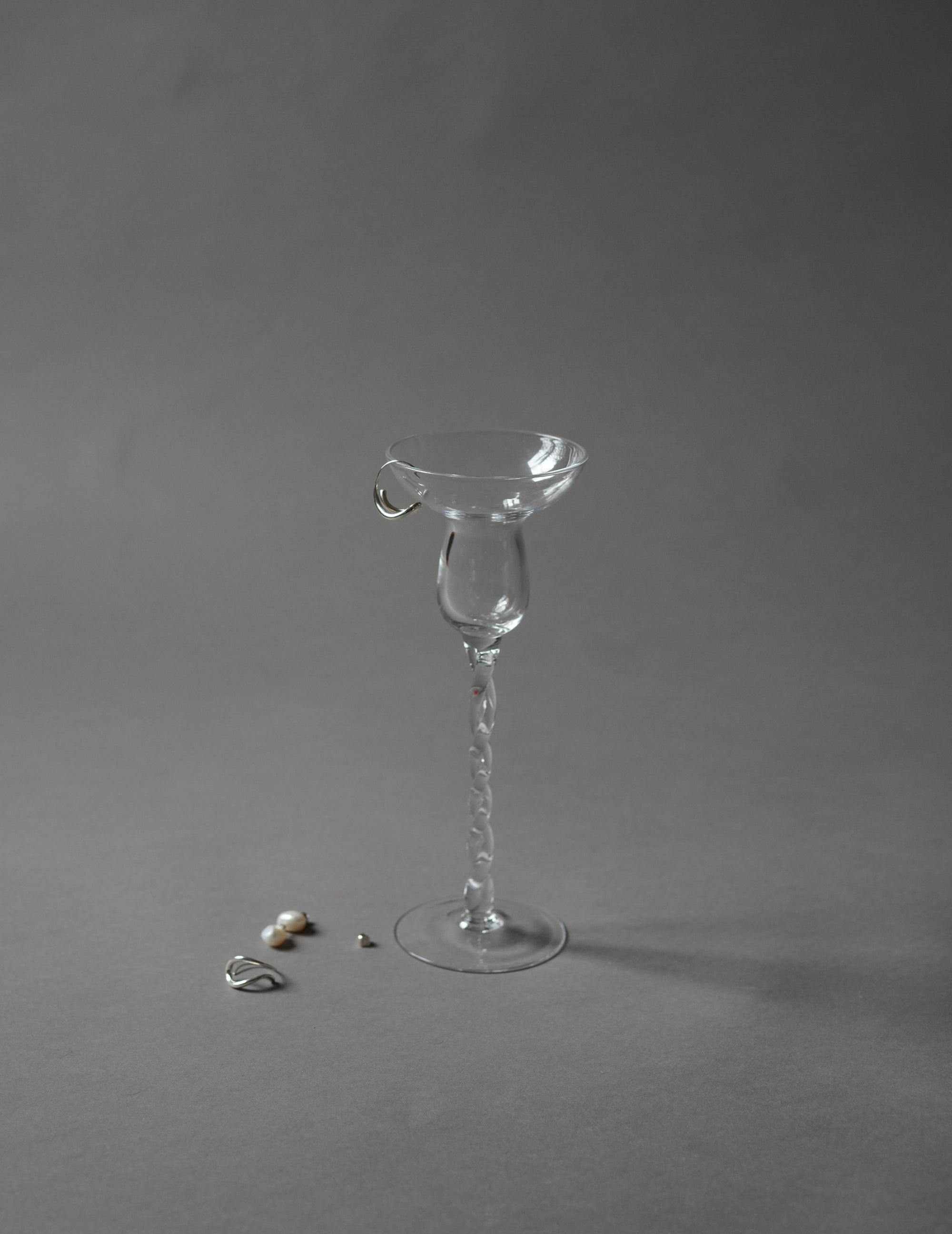 Wave Pierces Calm・Earrings & Pearl Charm Set