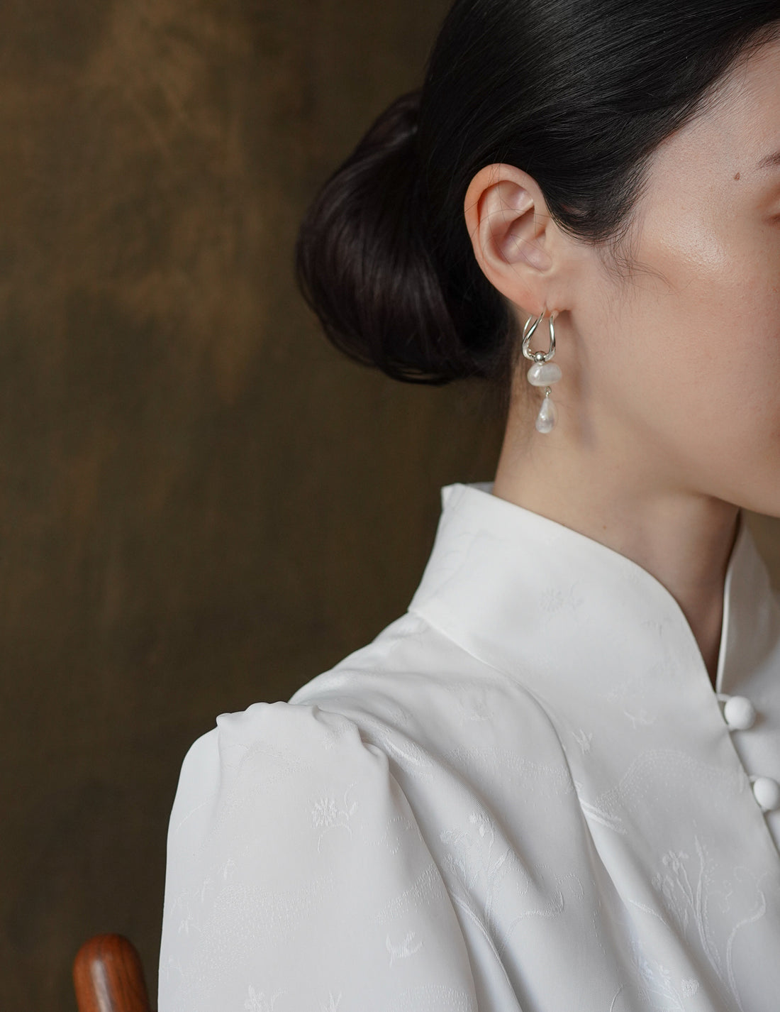 PLOW | Wave Pierces Calm・Earrings & Pearl Charm Set