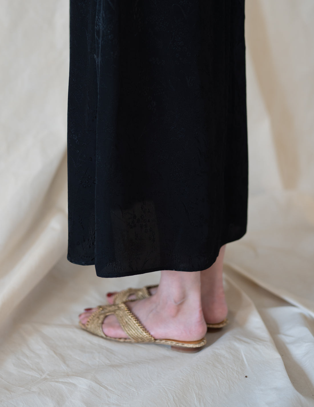 Mame Kurogouchi  |  Floral Jacquard Camisole Dress - Black