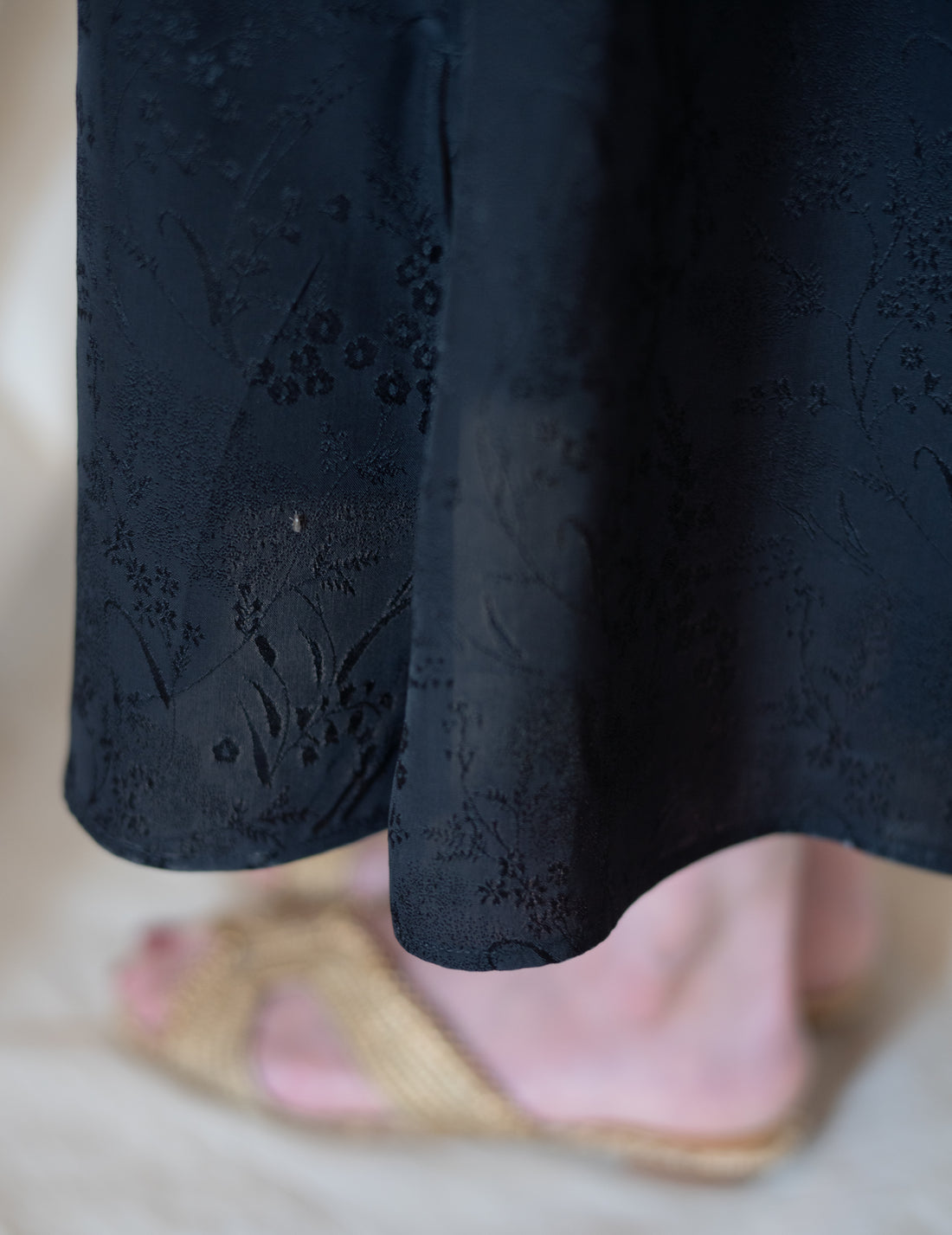 Mame Kurogouchi  |  Floral Jacquard Camisole Dress - Black