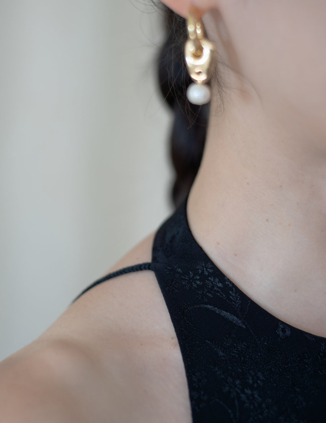 Mame Kurogouchi  |  Floral Jacquard Camisole Dress - Black