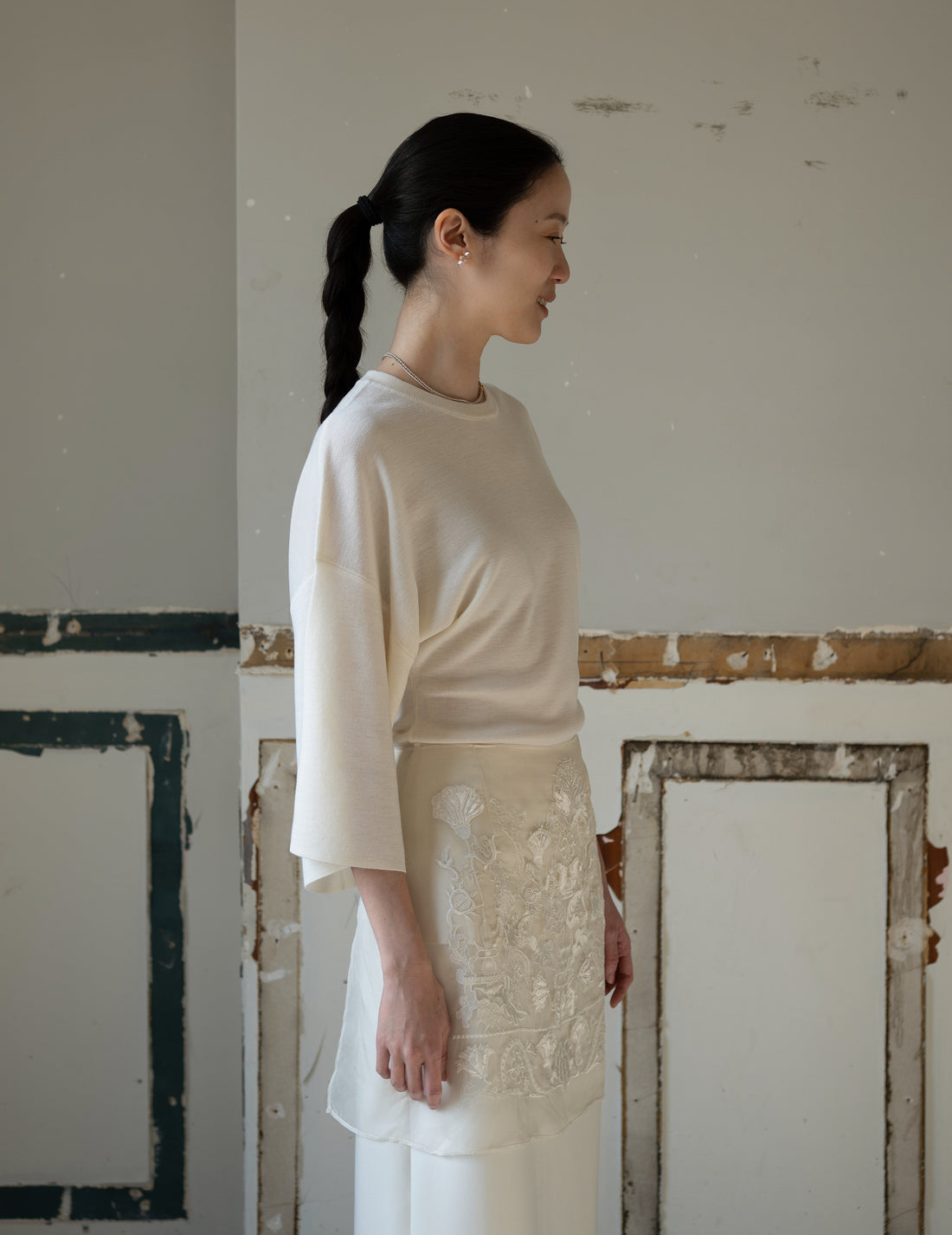 KAMA Merino Wool Top・Stone