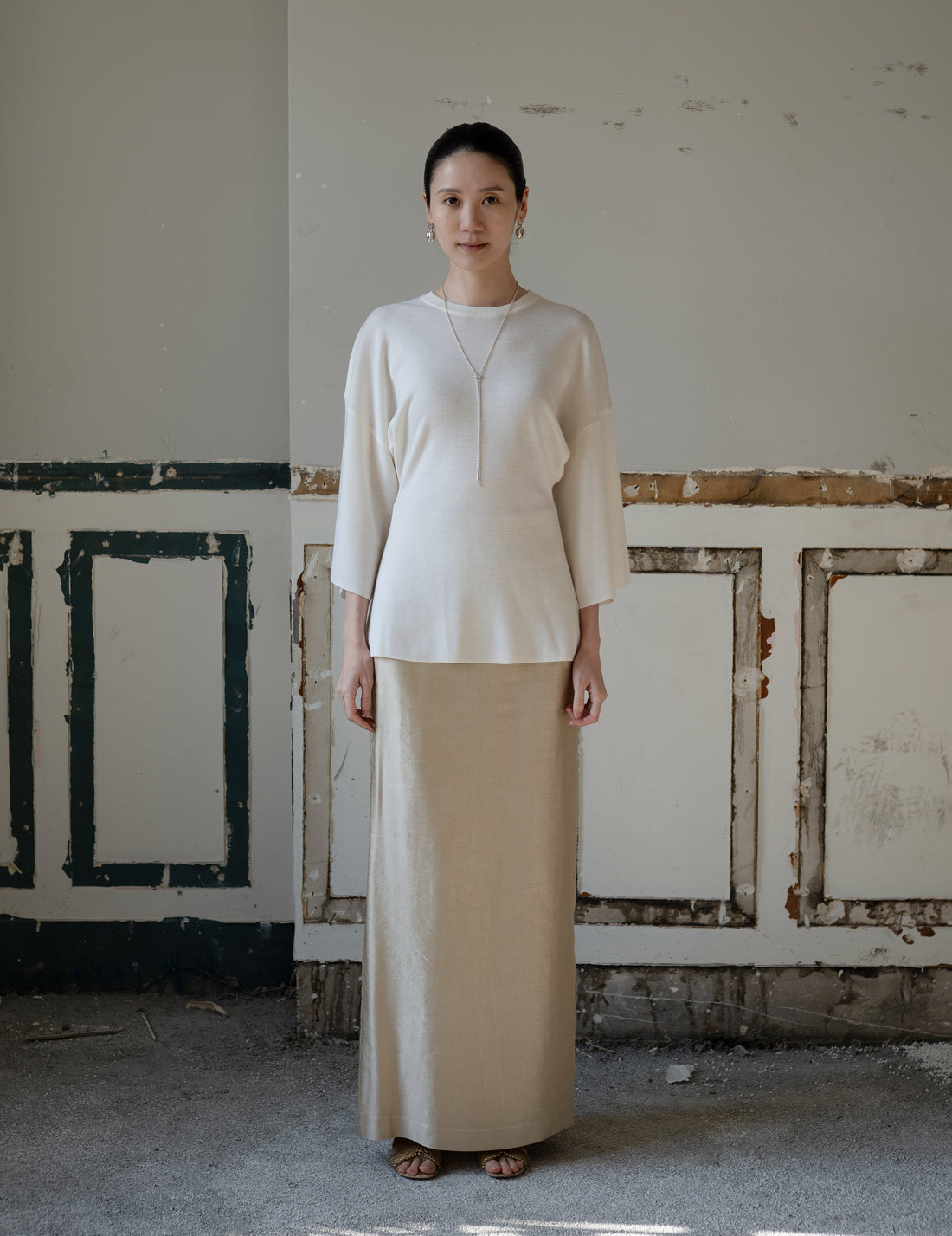 KAMA Merino Wool Top・Stone