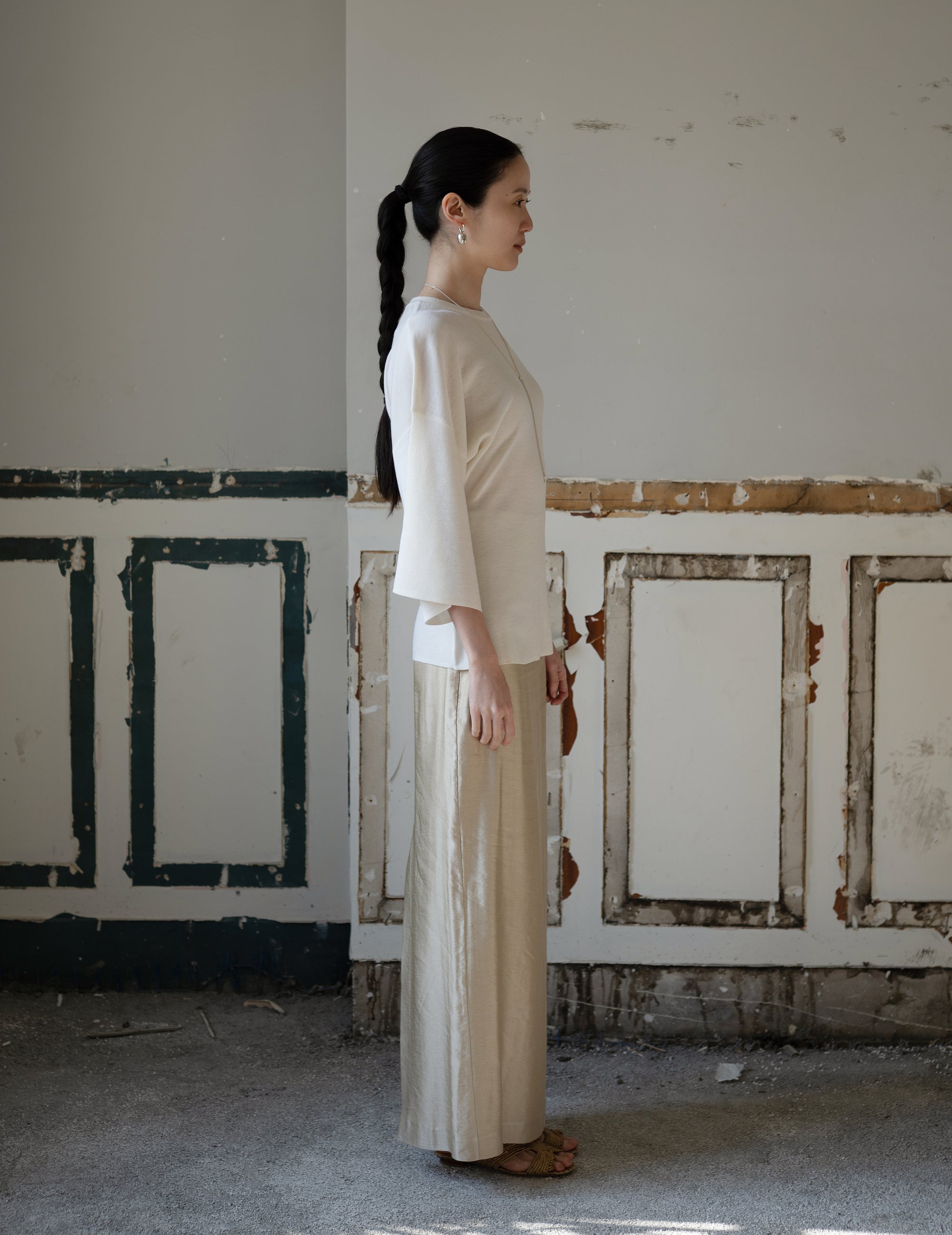 KAMA Merino Wool Top・Stone