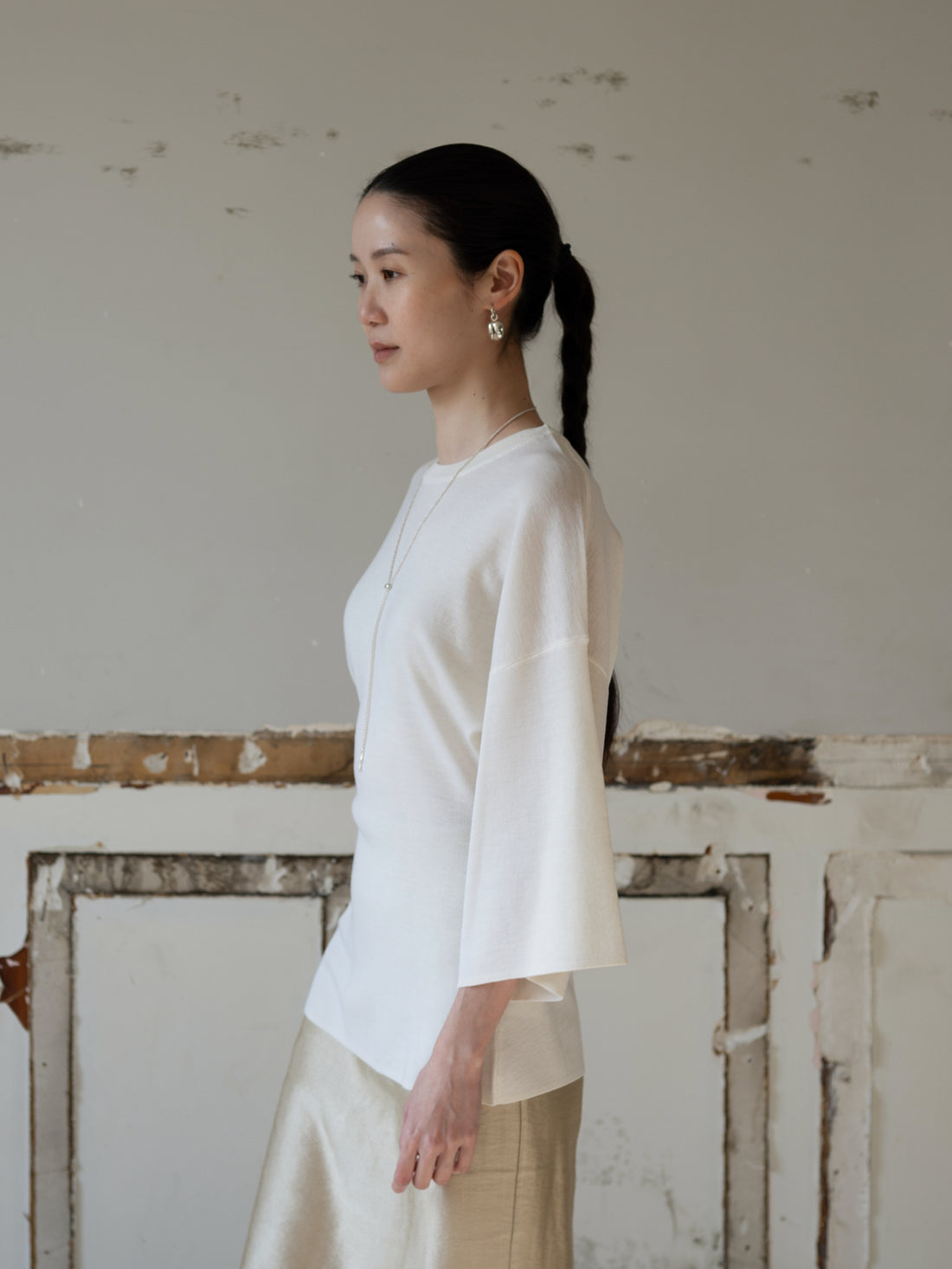 KAMA Merino Wool Top・Stone