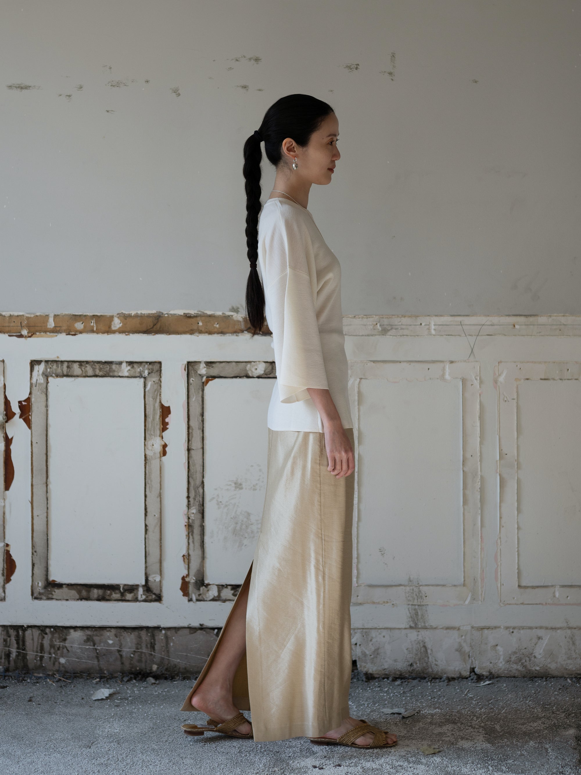 KAMA Merino Wool Top・Stone