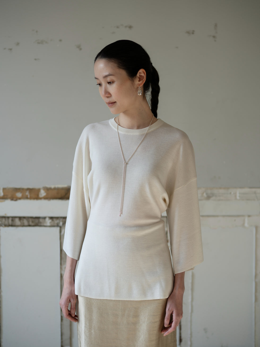 KAMA Merino Wool Top・Stone