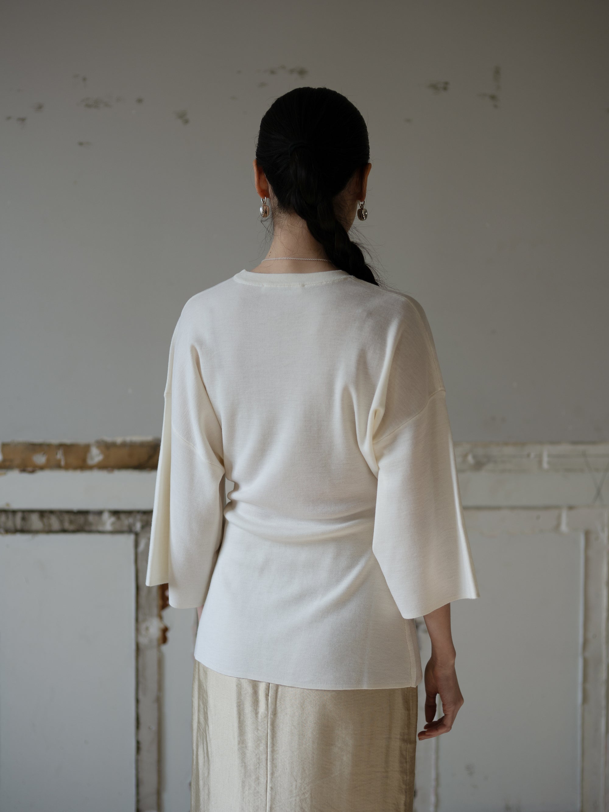 KAMA Merino Wool Top・Stone