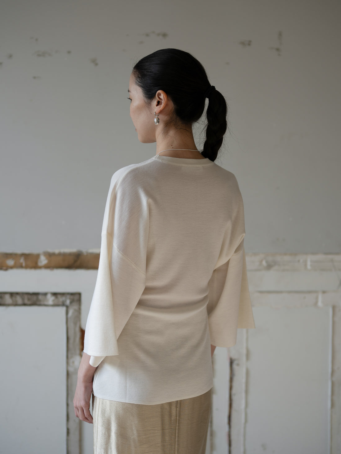 KAMA Merino Wool Top・Stone