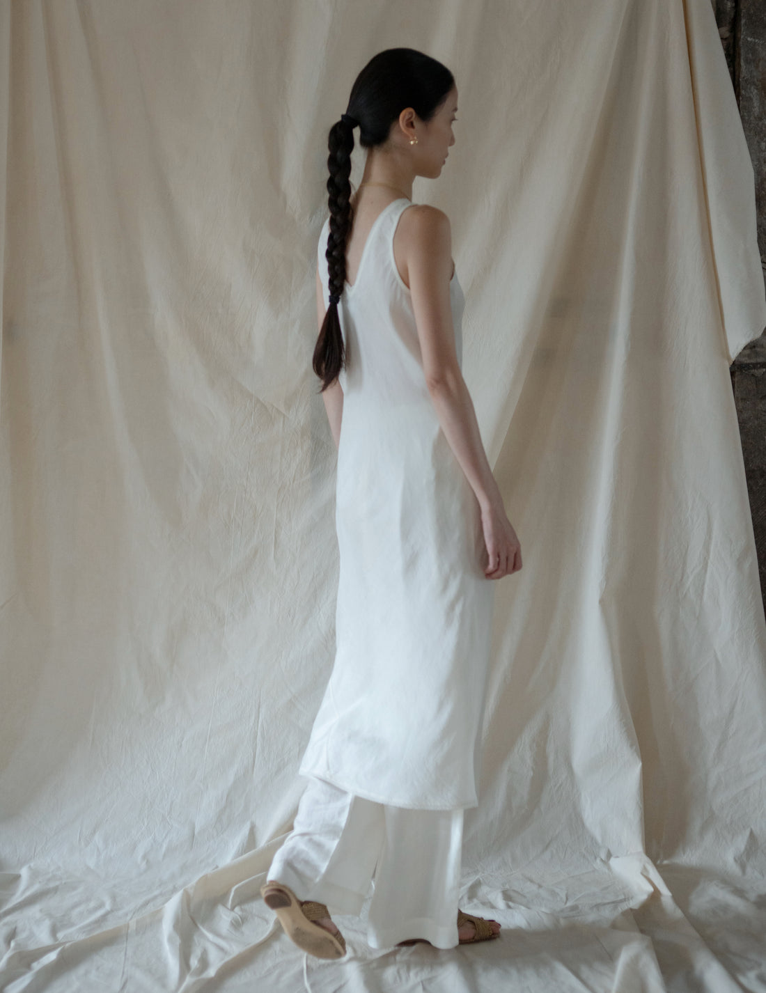 Rubia & Neel | DAPHNE LONG SLIPDRESS・White