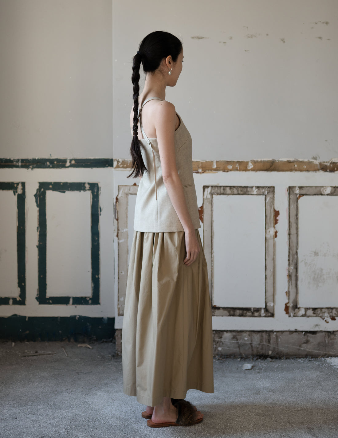 True Soft Wool Tailored Top・Sand