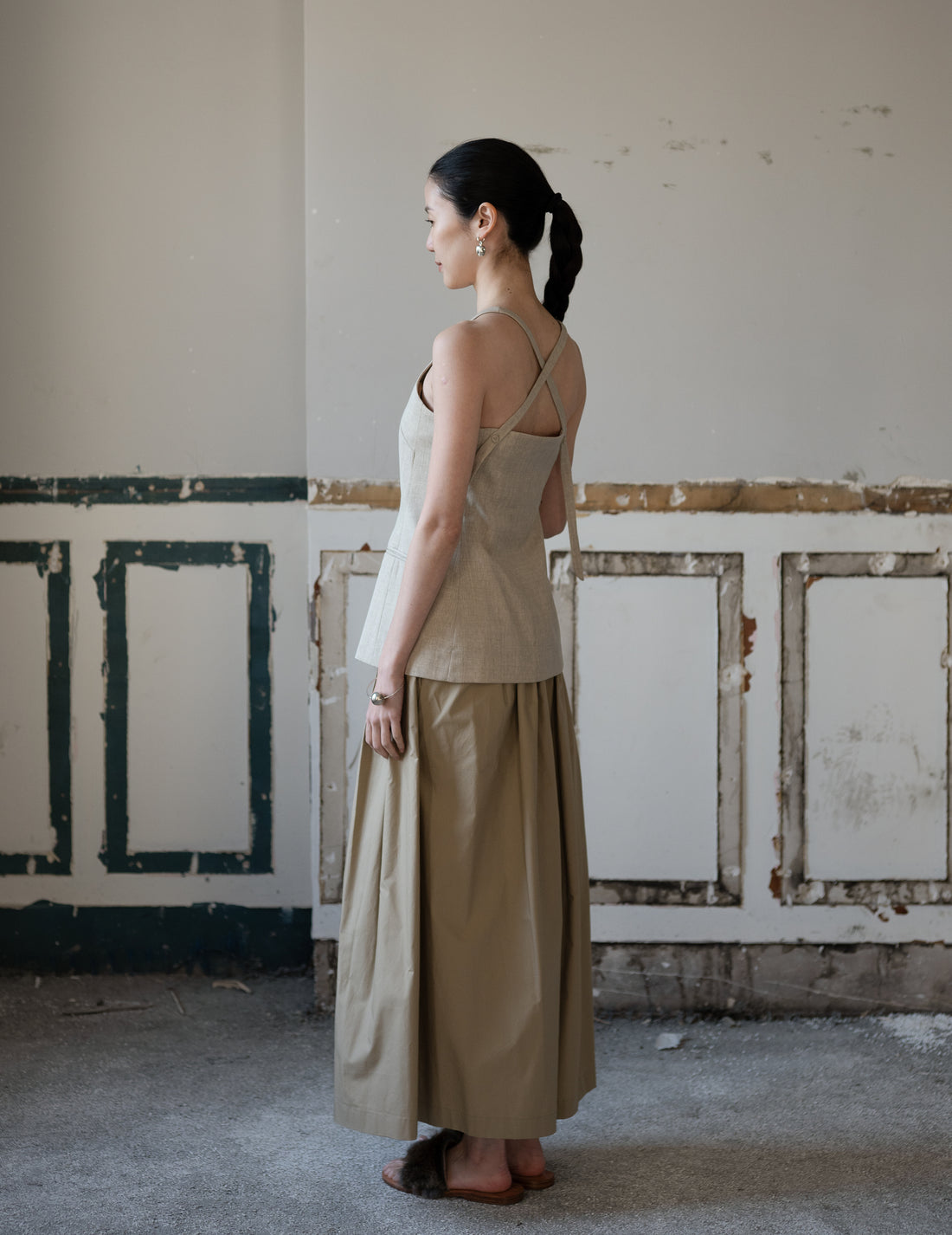 True Soft Wool Tailored Top・Sand