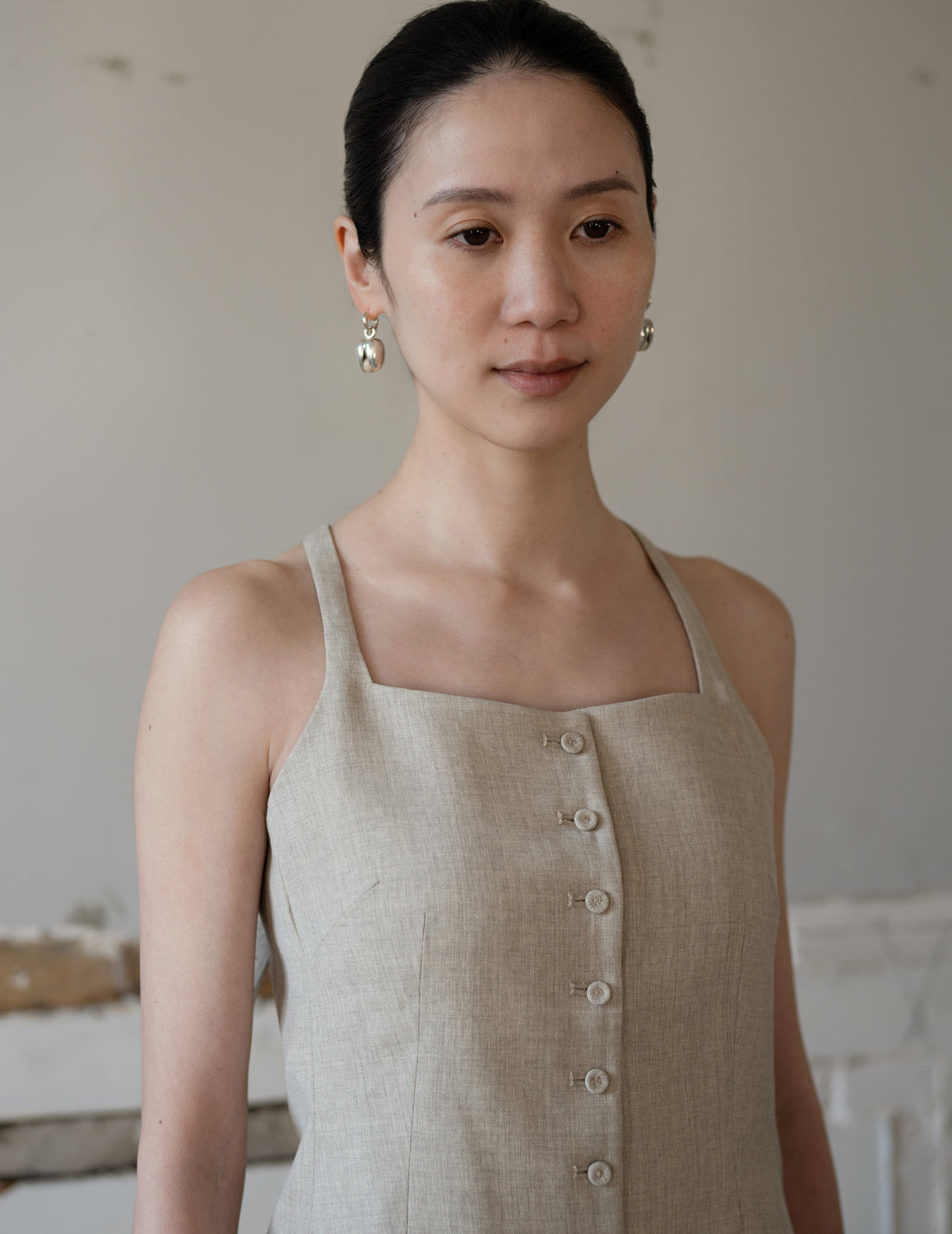 True Soft Wool Tailored Top・Sand