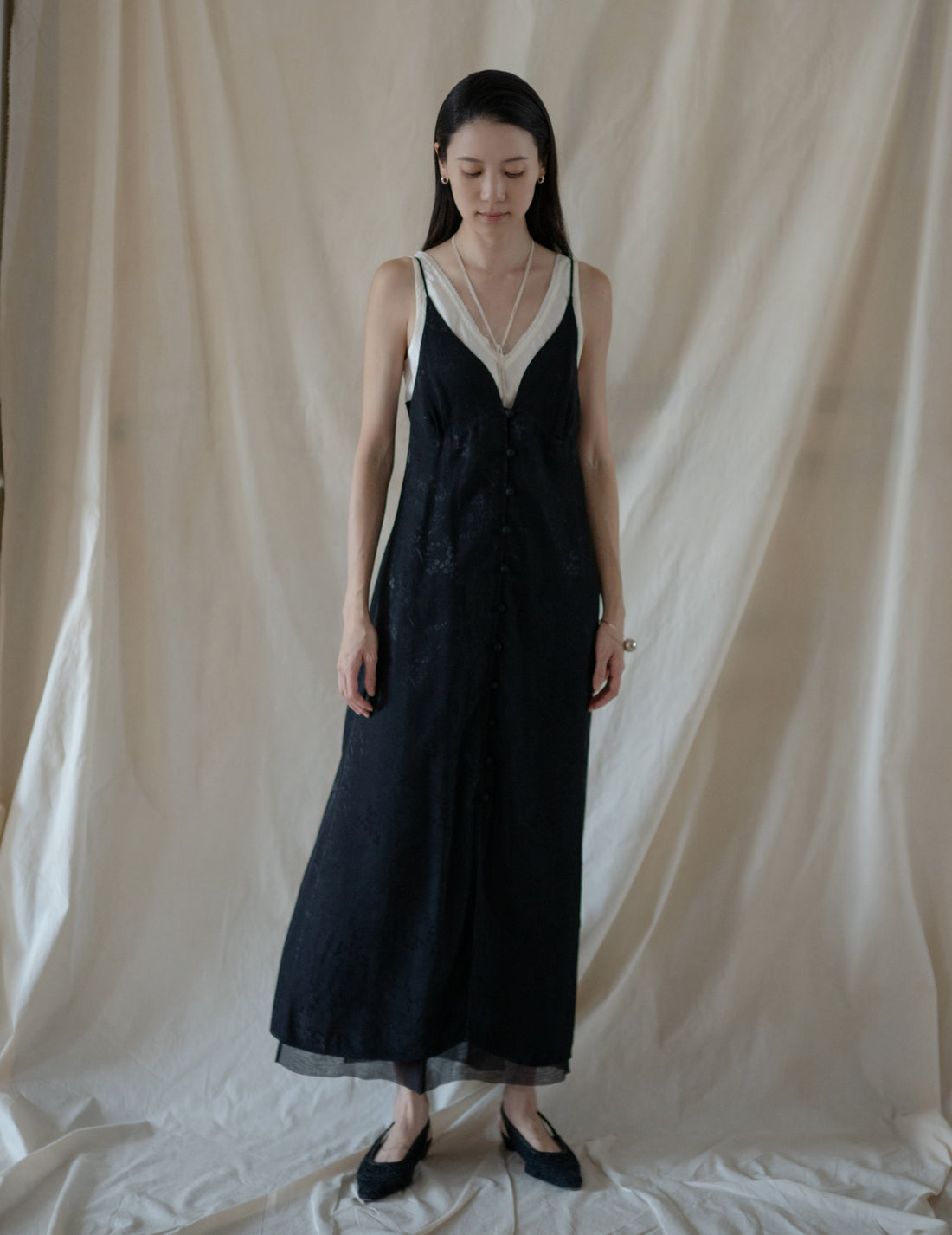 Rubia & Neel | DAPHNE LONG SLIPDRESS・White