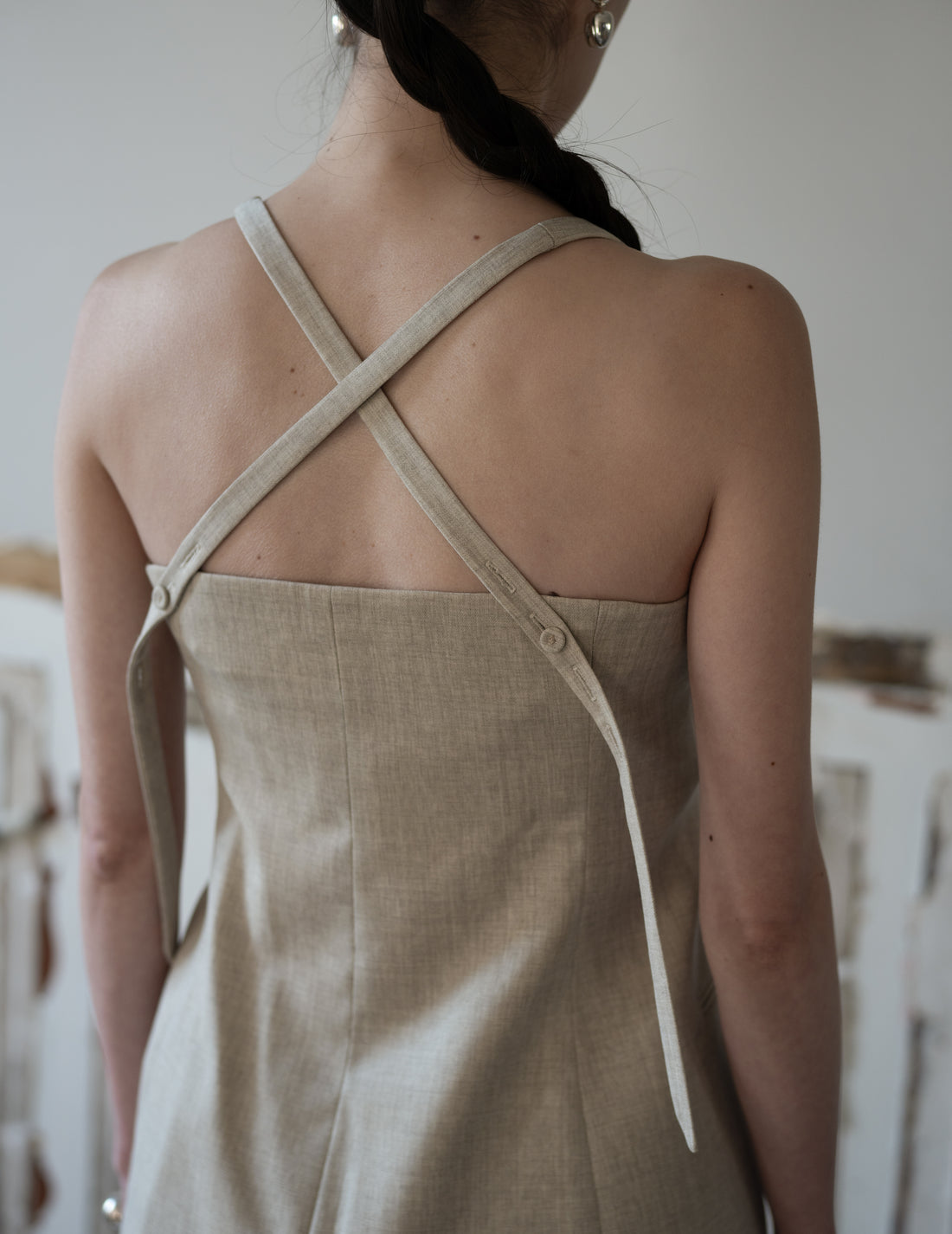 True Soft Wool Tailored Top・Sand