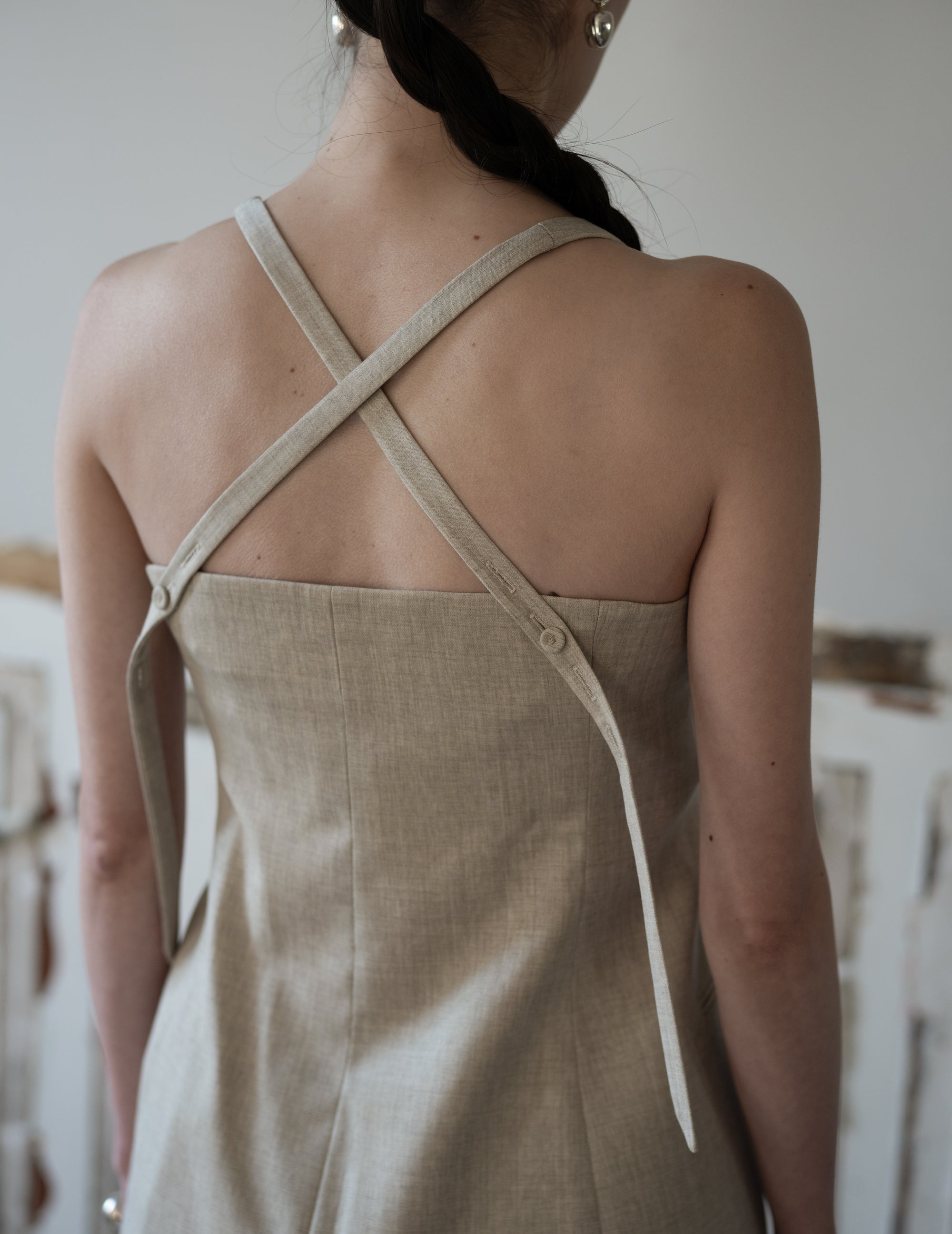 True Soft Wool Tailored Top・Sand