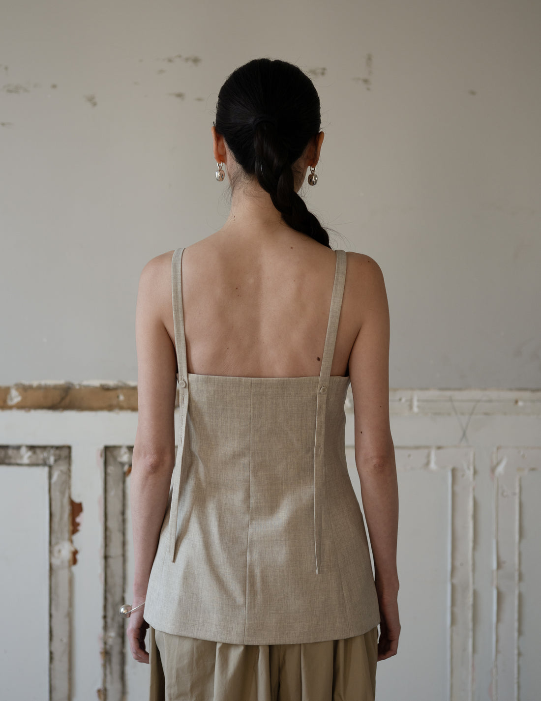 True Soft Wool Tailored Top・Sand