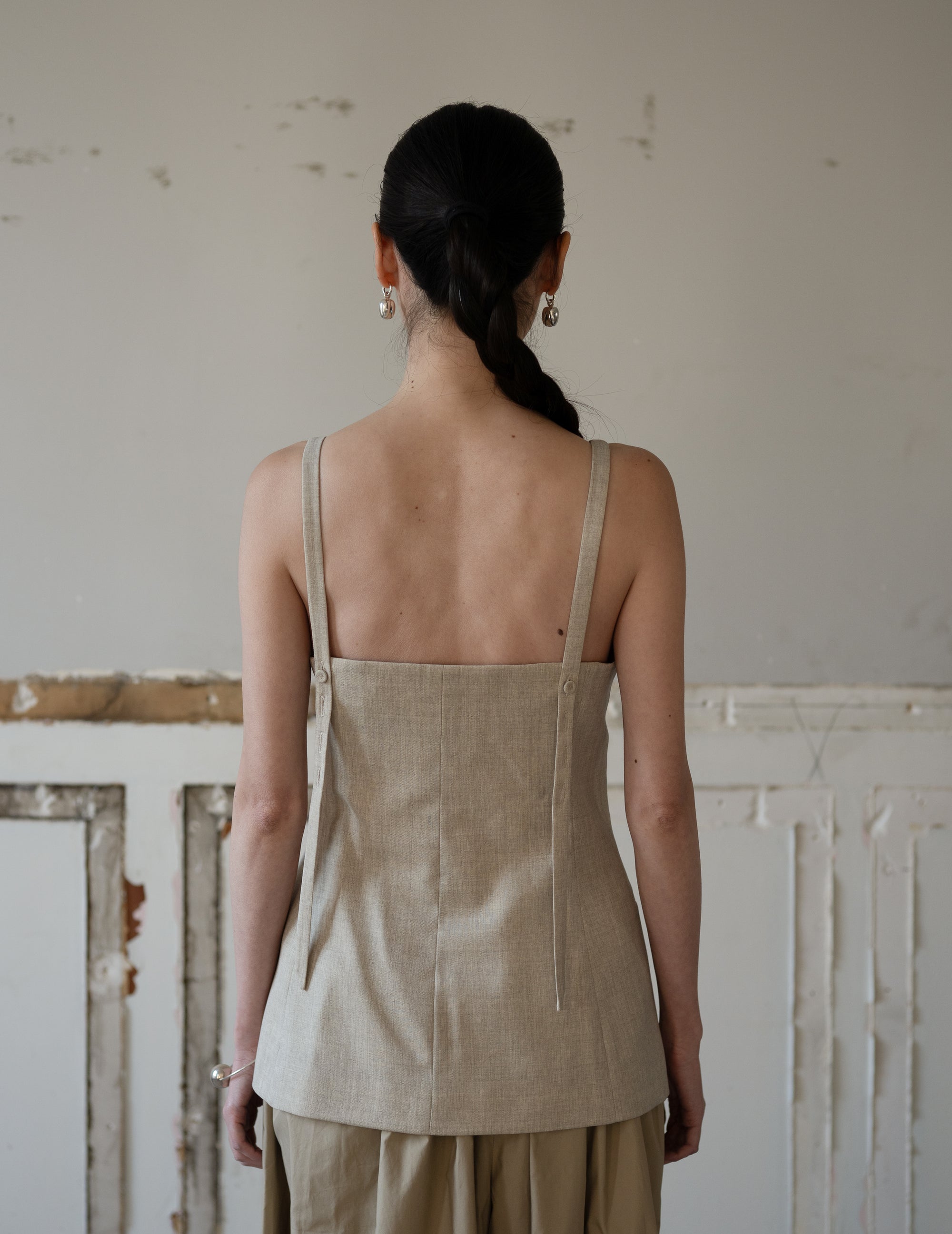 True Soft Wool Tailored Top・Sand