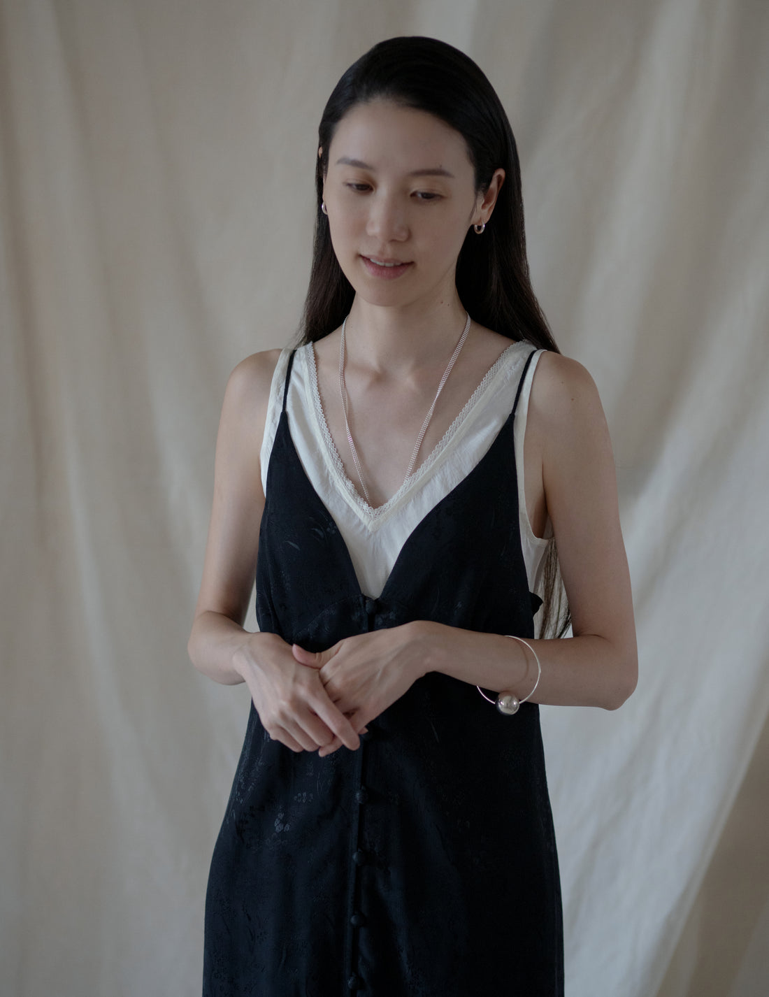 Rubia & Neel | DAPHNE LONG SLIPDRESS・White