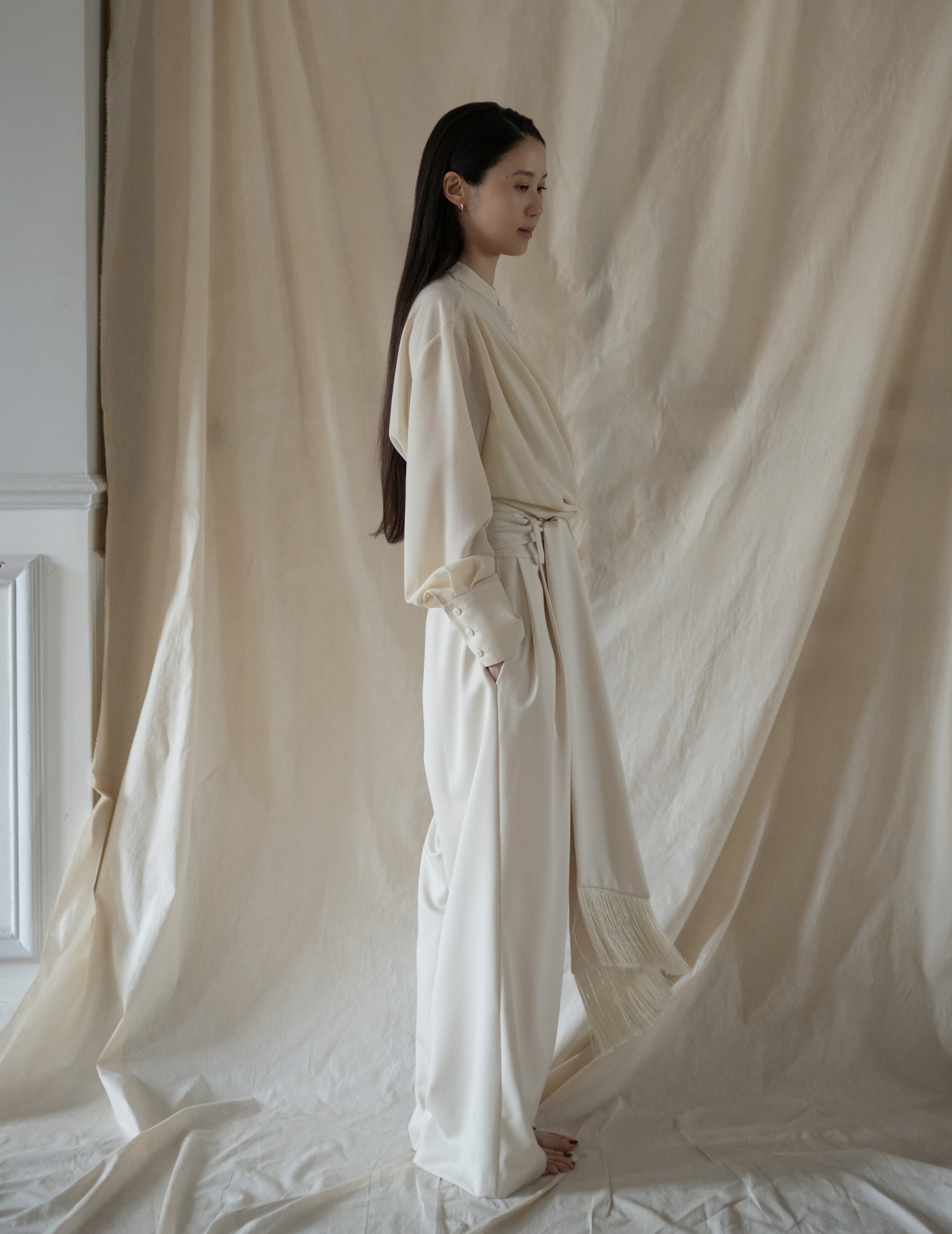 Belt Fringe Shirt・Ivory