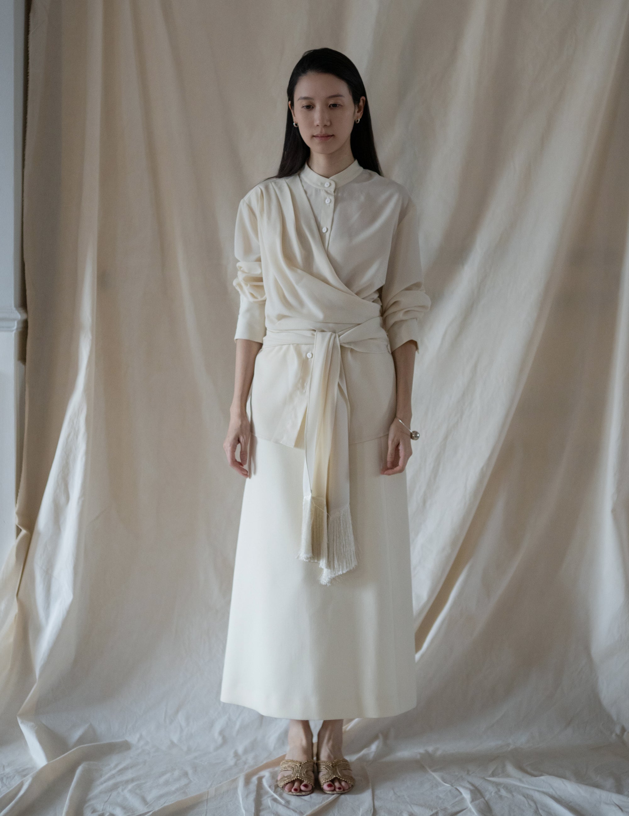 Belt Fringe Shirt・Ivory