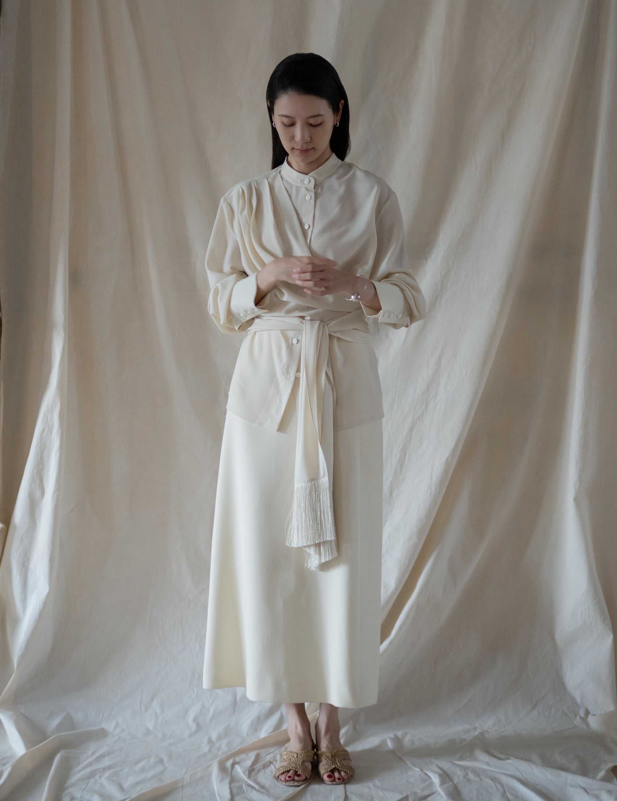 Belt Fringe Shirt・Ivory