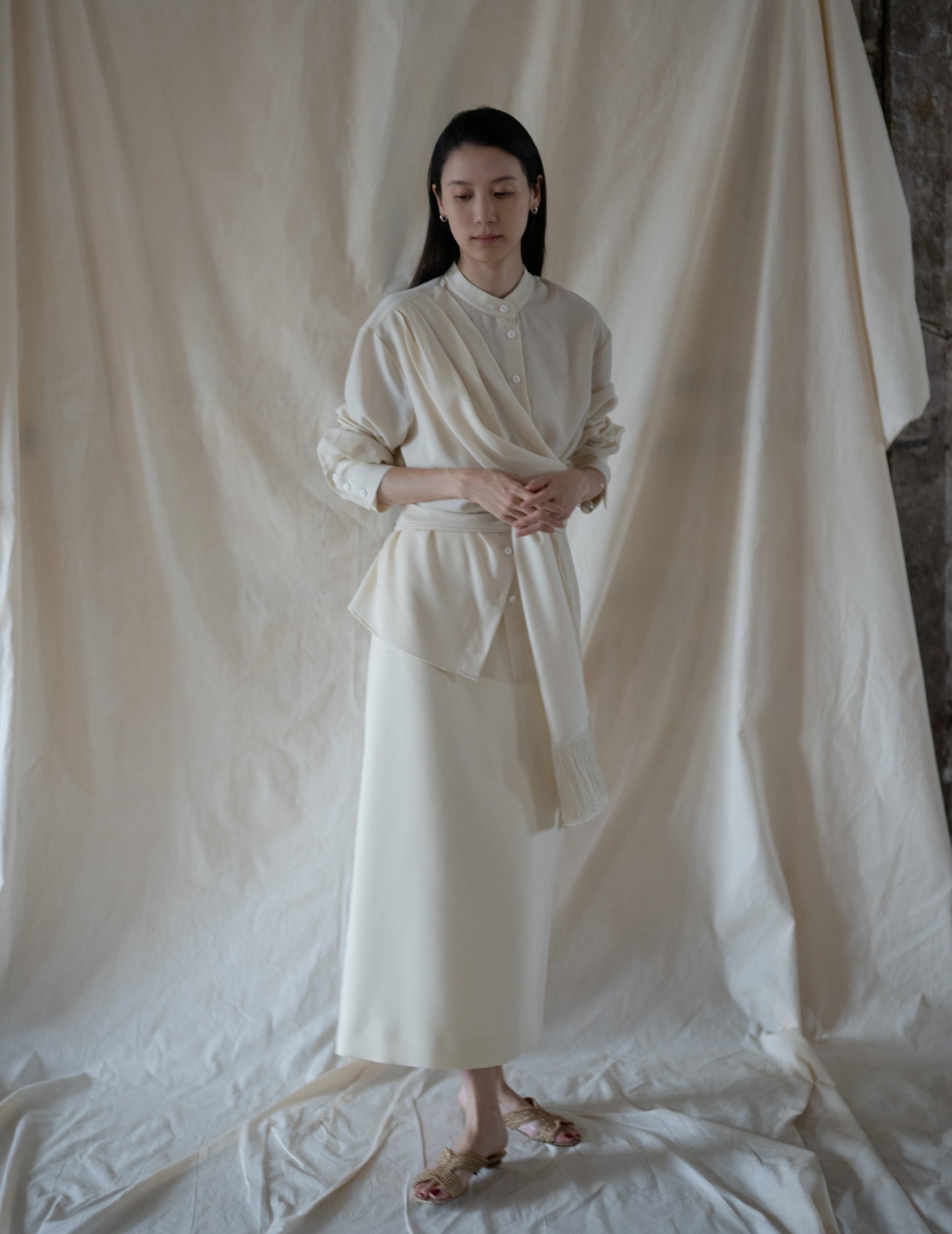 Belt Fringe Shirt・Ivory