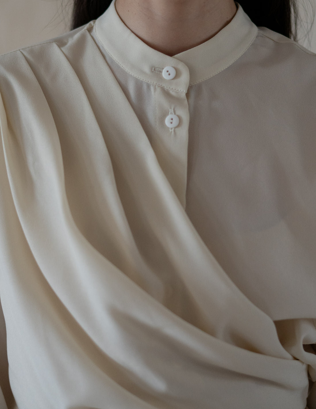 DELEGAN | Belt Fringe Shirt・Ivory