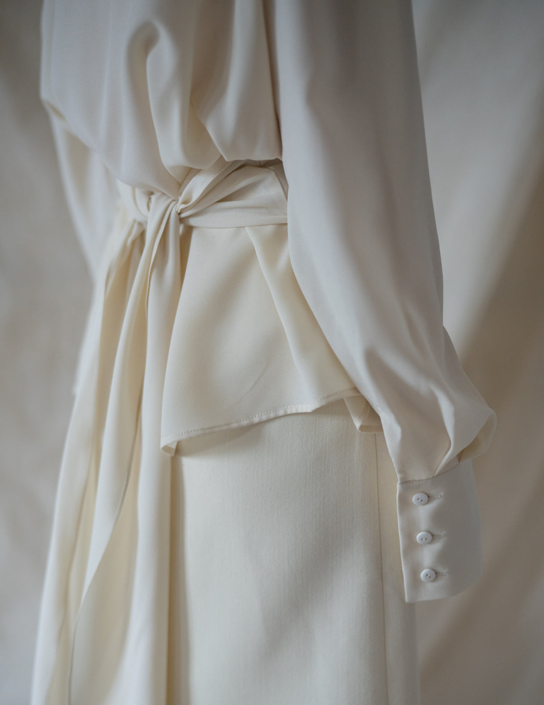 DELEGAN | Belt Fringe Shirt・Ivory