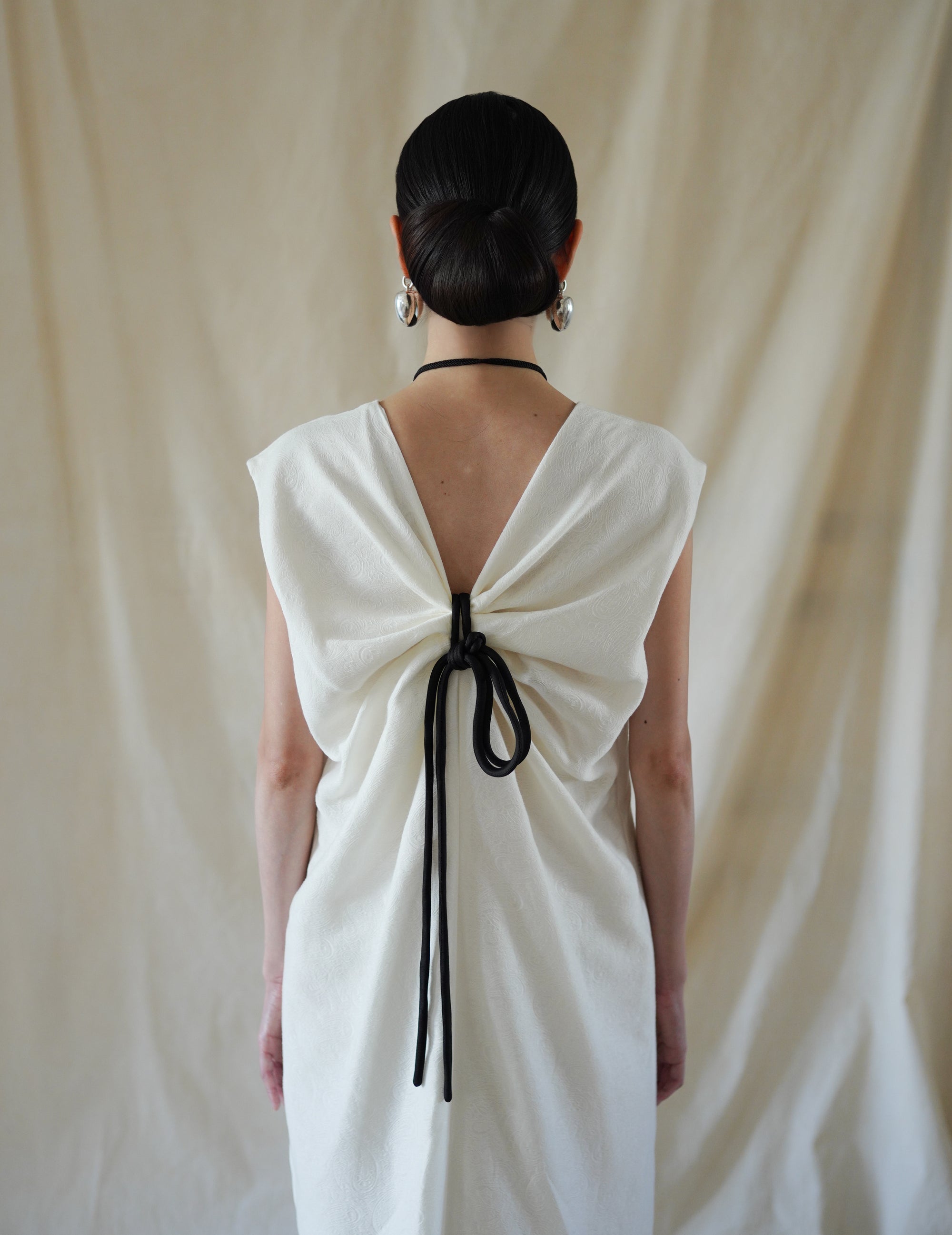 Cotton Nylon Jacquard Dress・Ecru