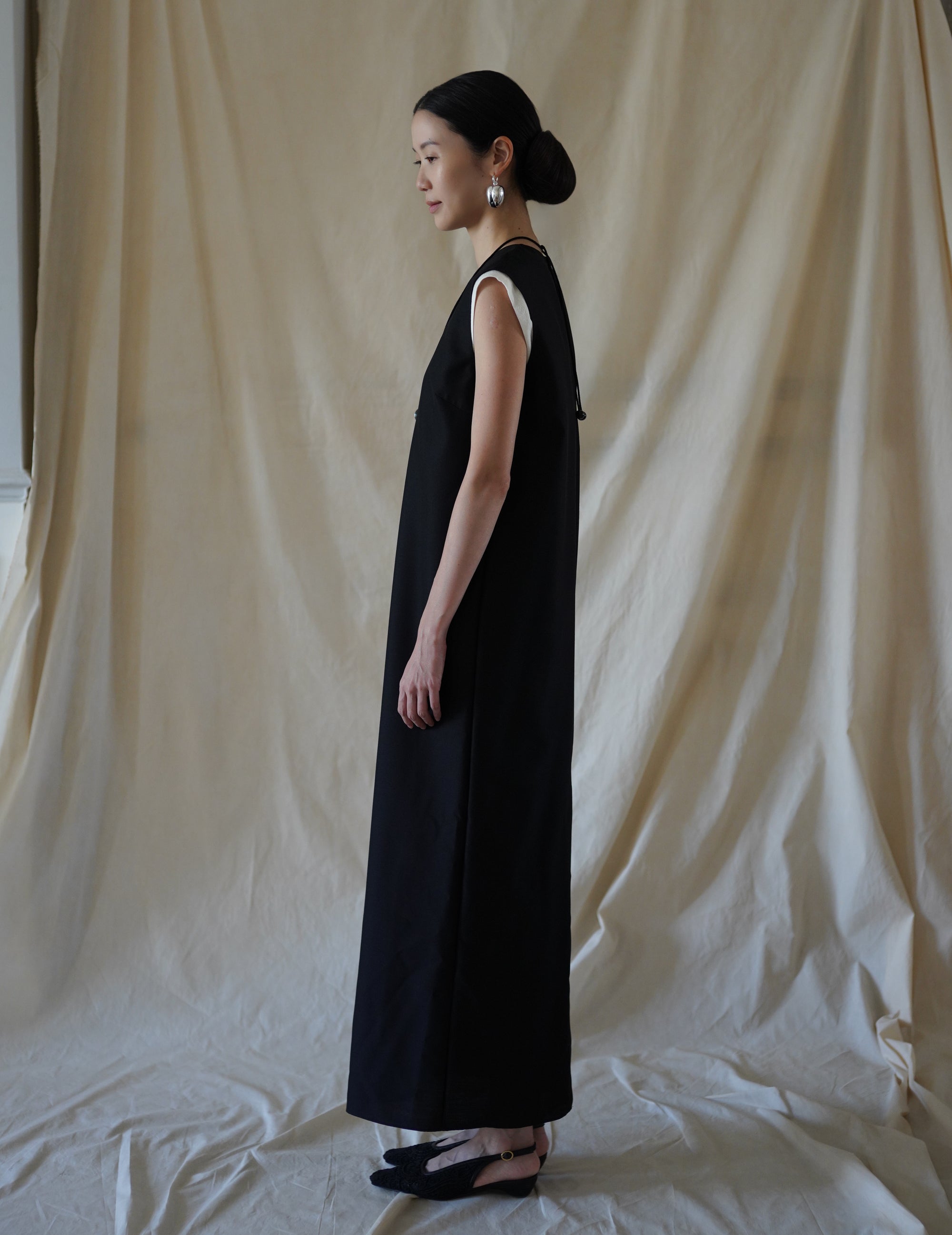 Cotton Nylon Jacquard Dress・Ecru