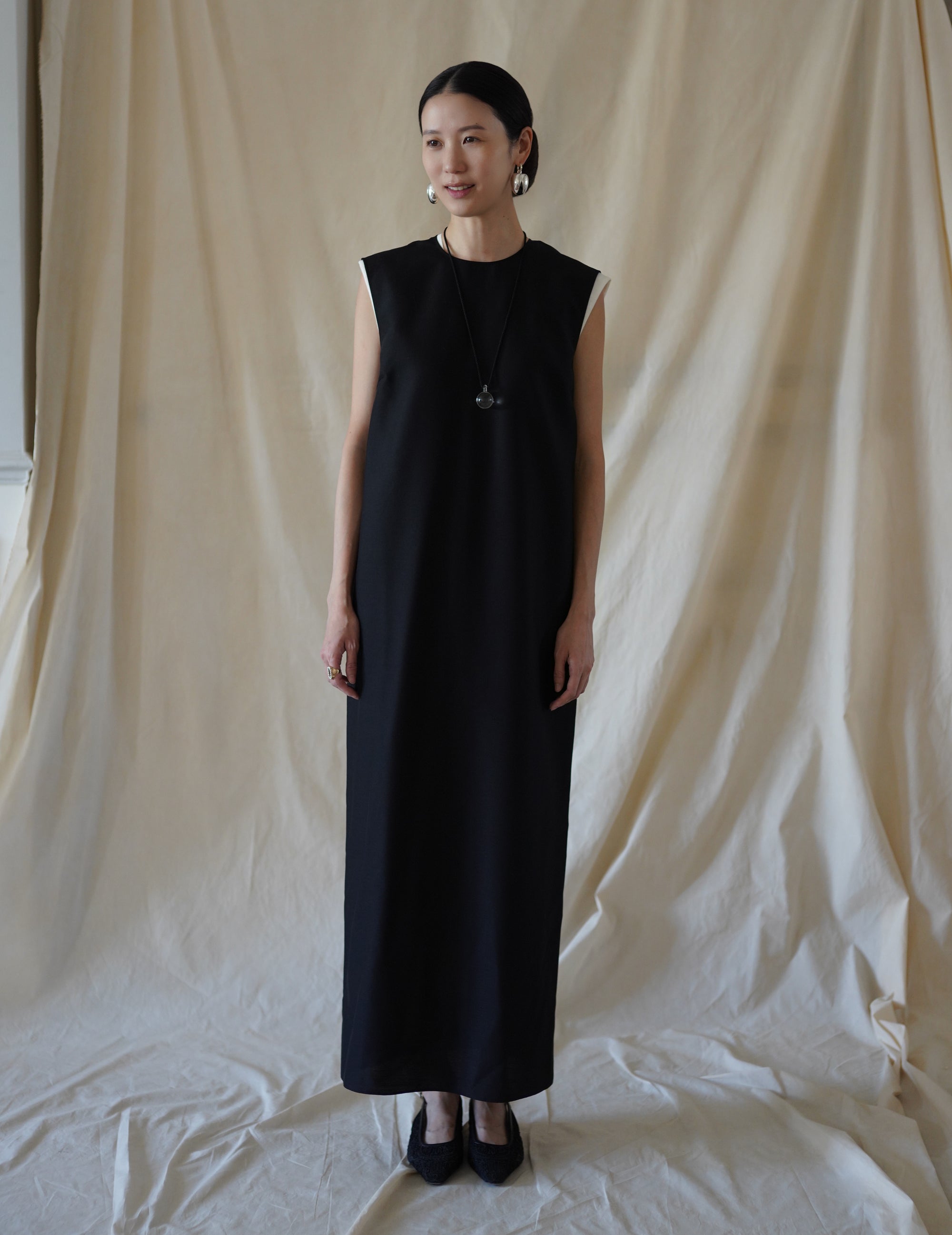 Cotton Nylon Jacquard Dress・Ecru