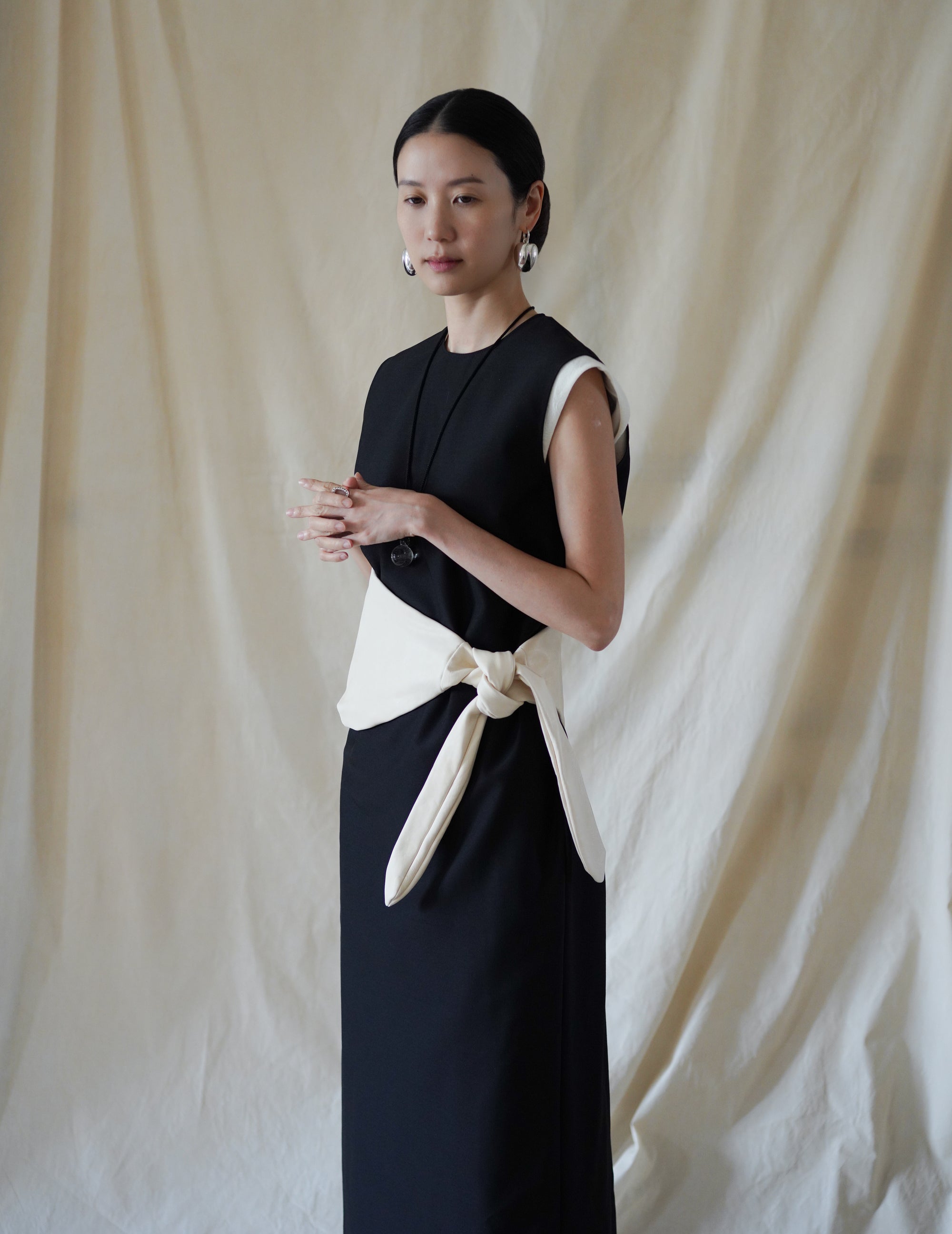 Cotton Nylon Jacquard Dress・Ecru