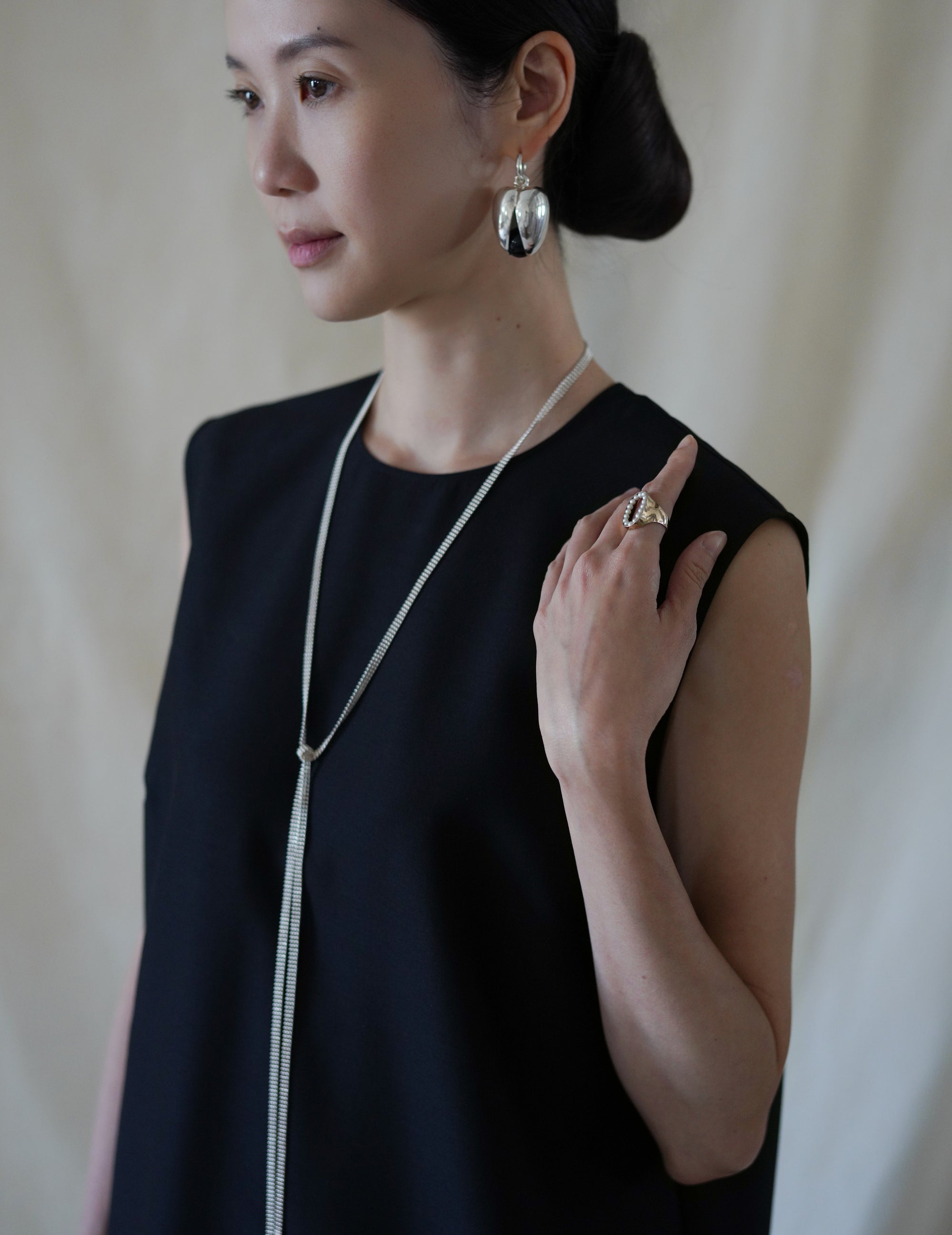 Wool Silk Dress・Black