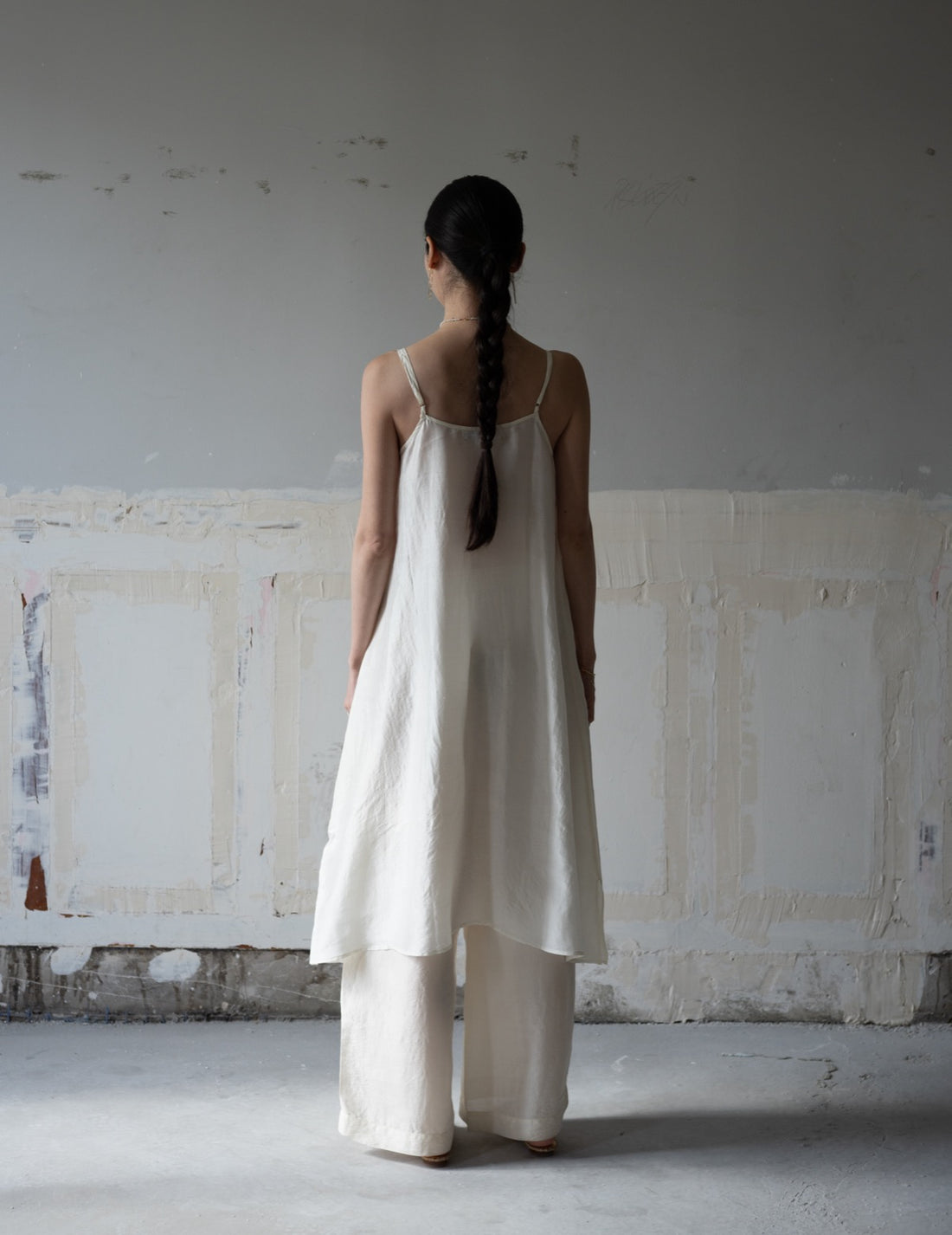Pandora Silk Slip Dress・Ivory