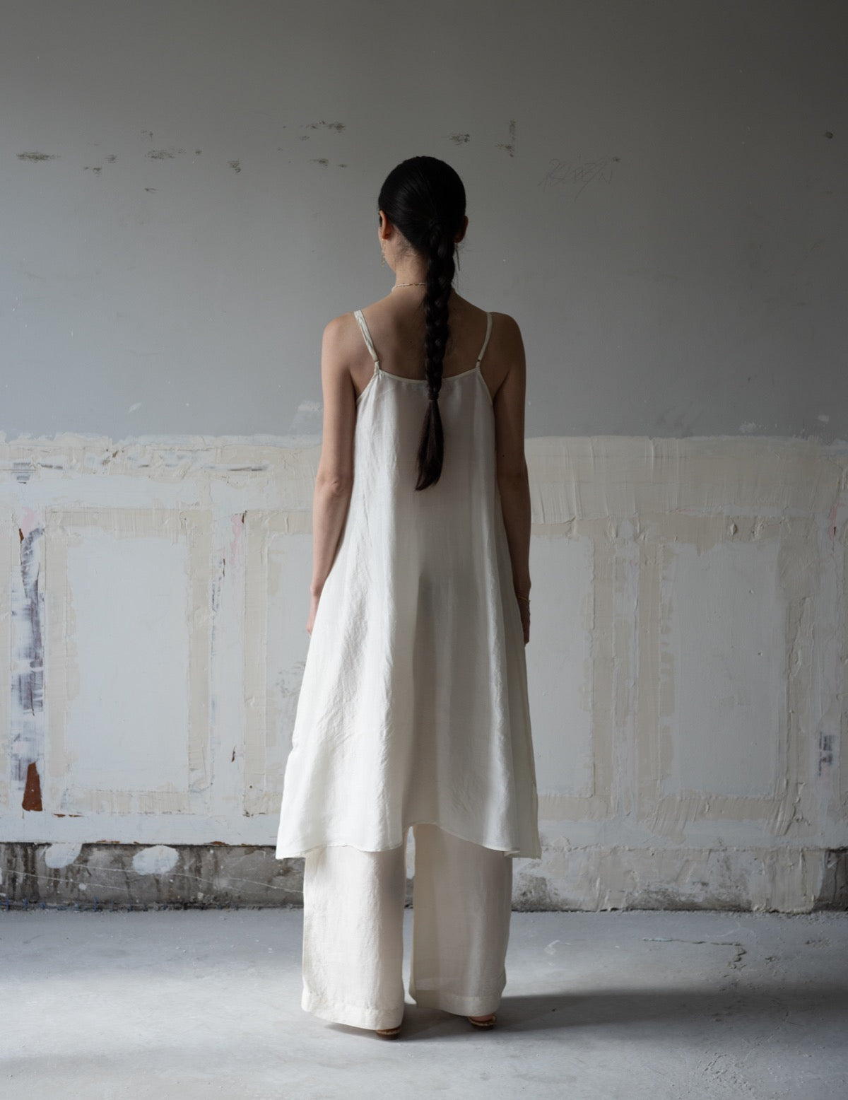 Pandora Silk Slip Dress・Ivory