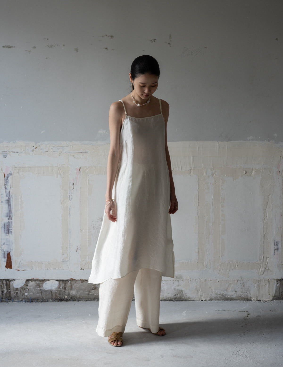 Pandora Silk Slip Dress・Ivory