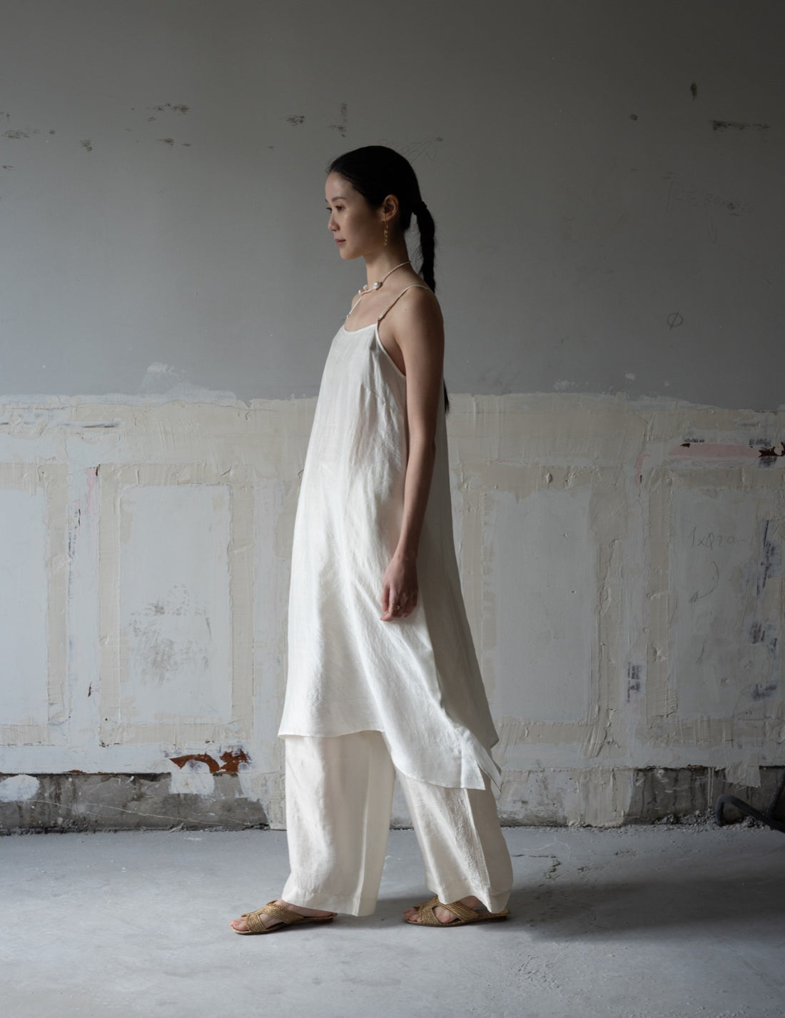 Pandora Silk Slip Dress・Ivory