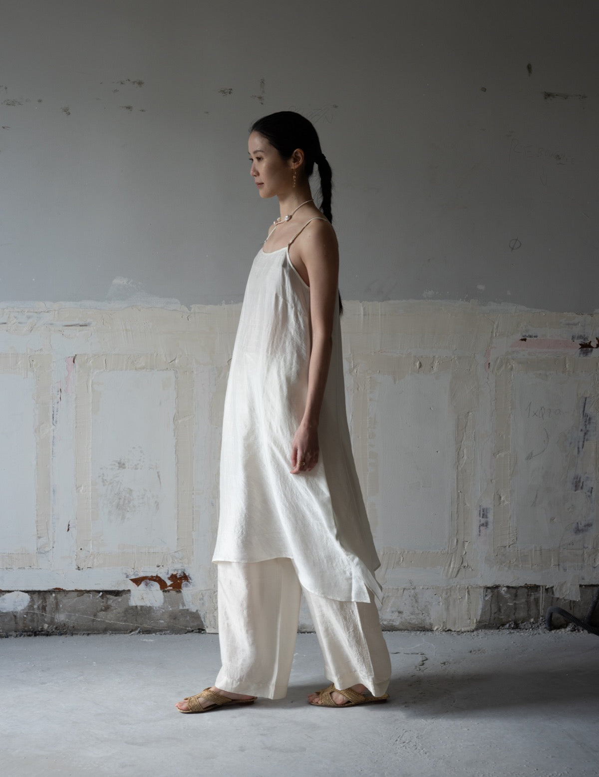 Pandora Silk Slip Dress・Ivory