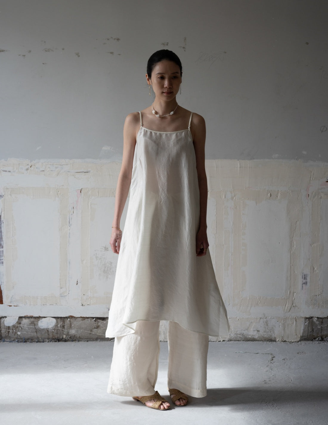 Pandora Silk Slip Dress・Ivory