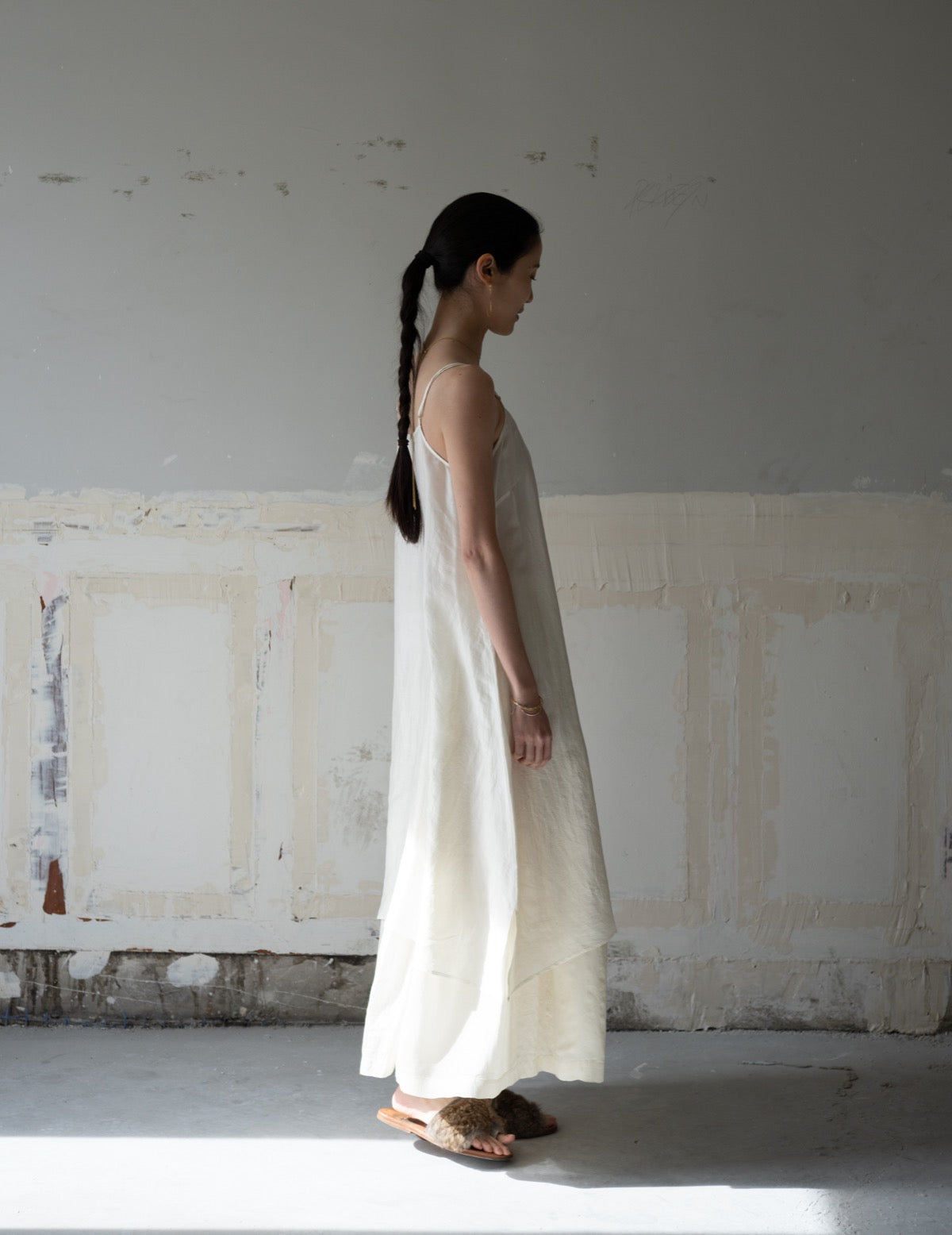Pandora Silk Slip Dress・Ivory