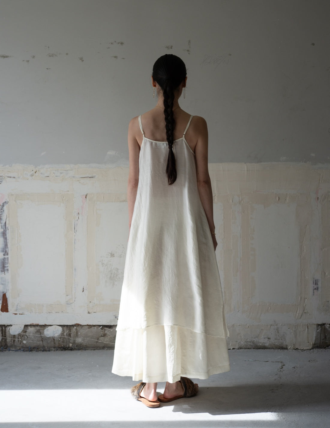 Pandora Silk Slip Dress・Ivory