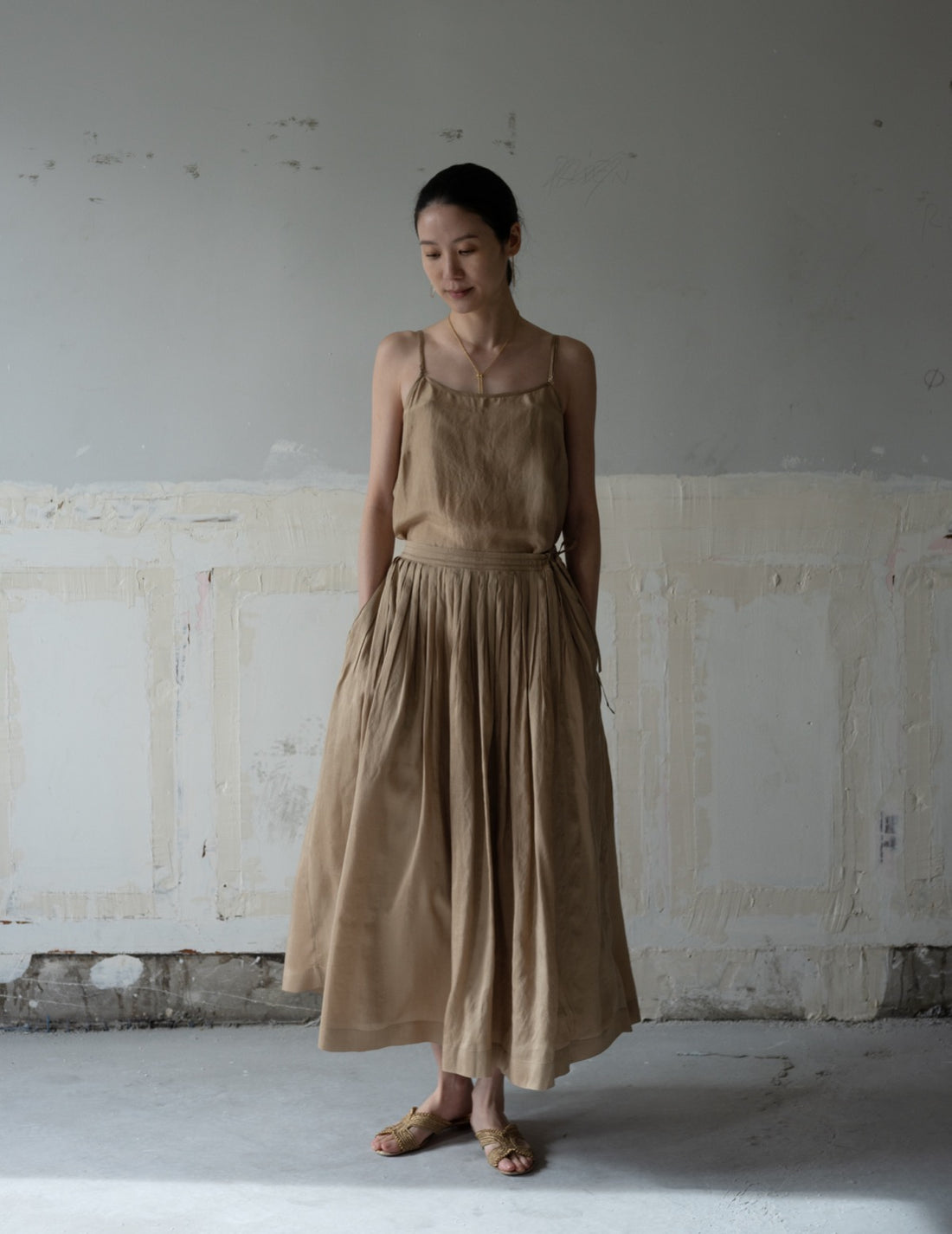 CLARISSA Silk Skirt・Gold