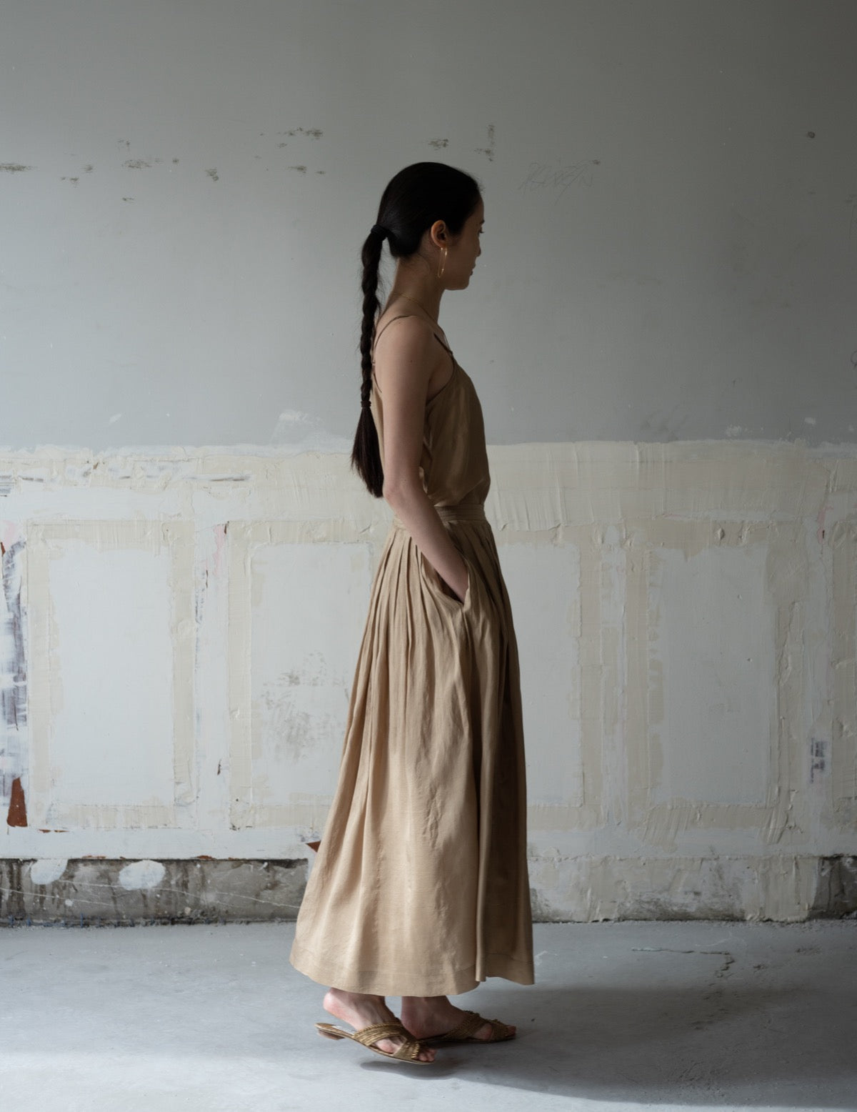 CLARISSA Silk Skirt・Gold