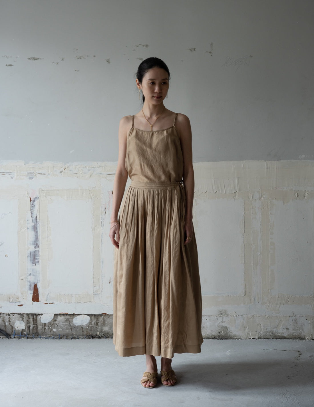 CLARISSA Silk Skirt・Gold