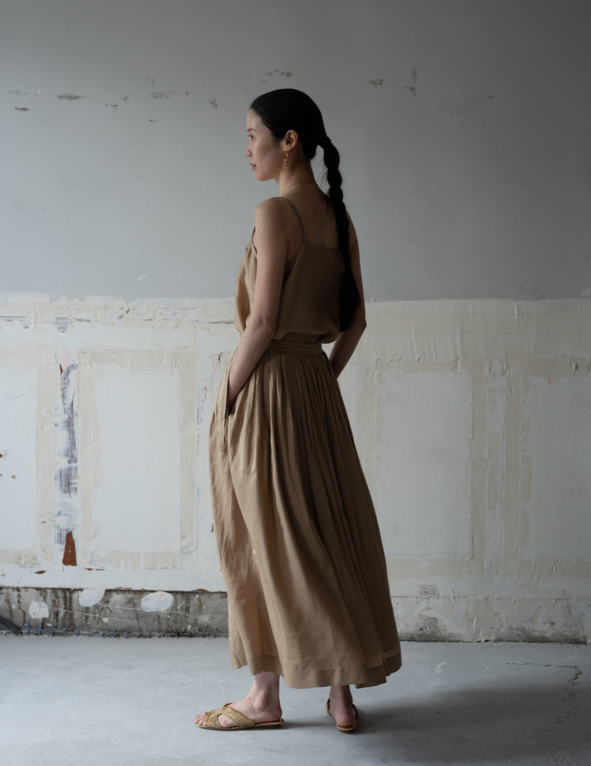 CLARISSA Silk Skirt・Gold