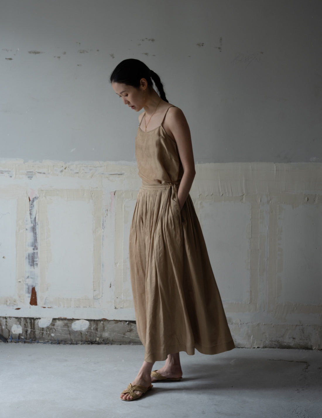 CLARISSA Silk Skirt・Gold
