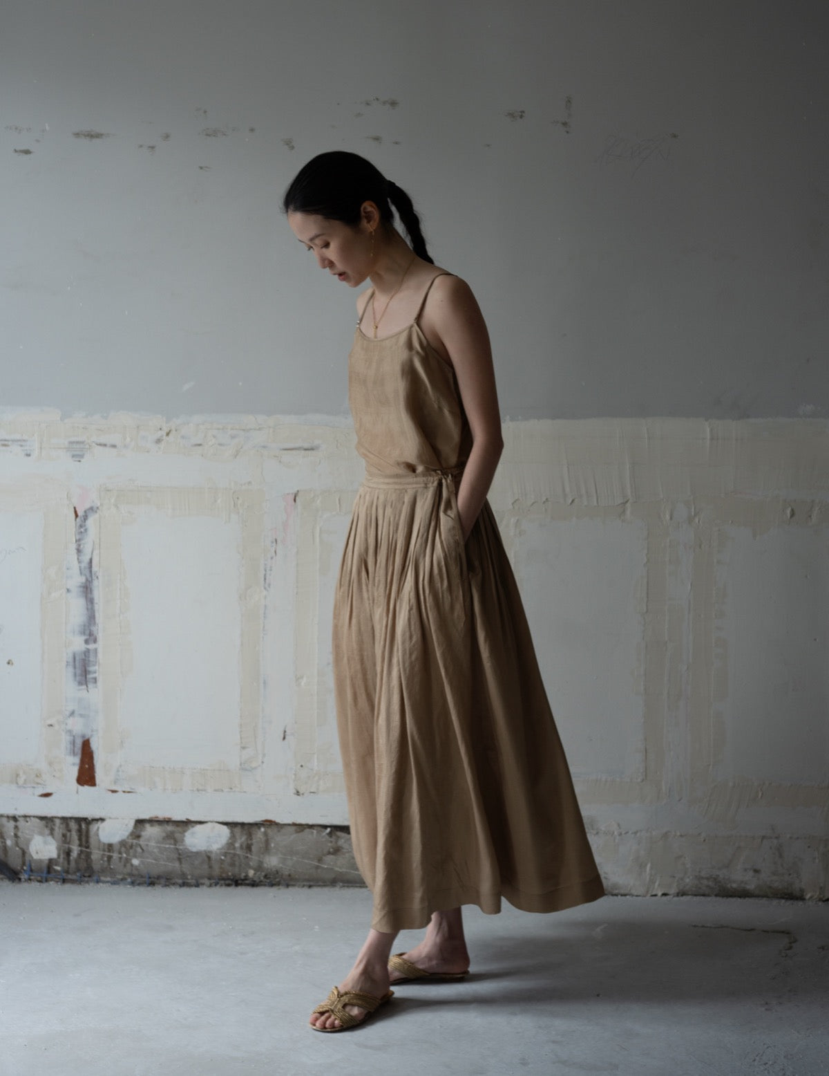 CLARISSA Silk Skirt・Gold