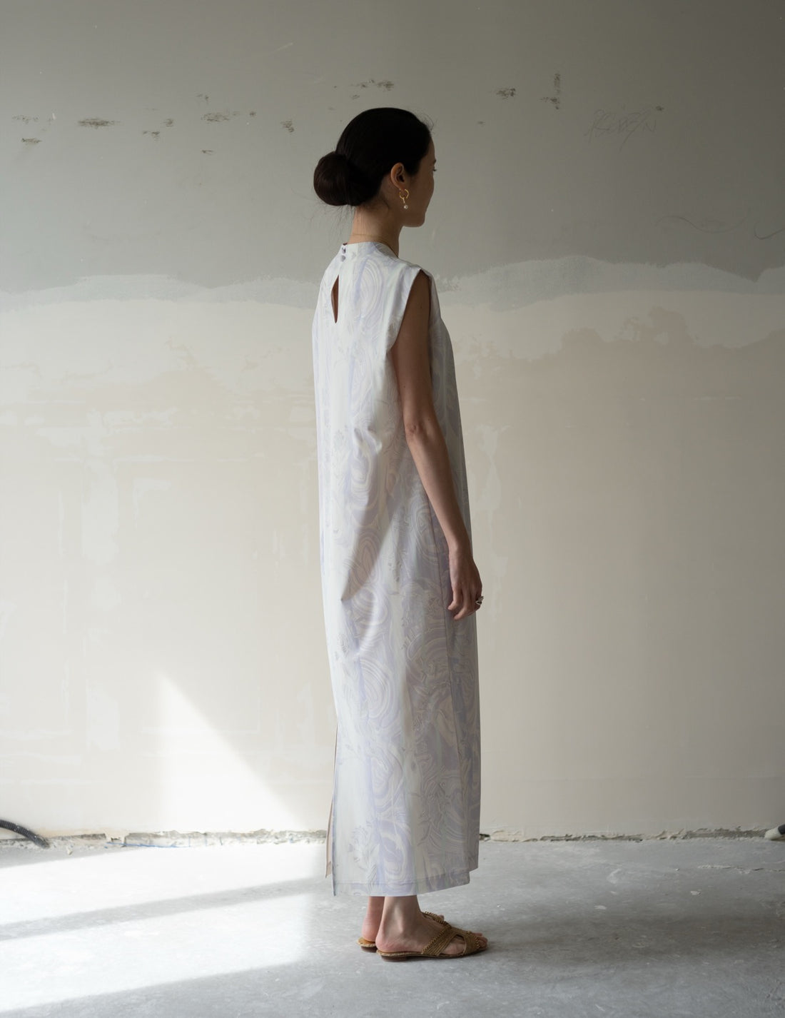 Marble Print Jersey Dress・Purple
